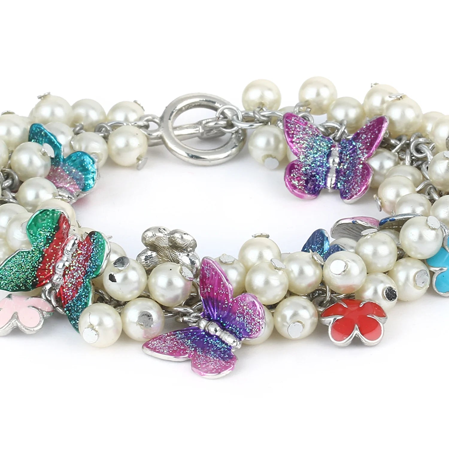 Pearl Butterfly Charm Bracelet
