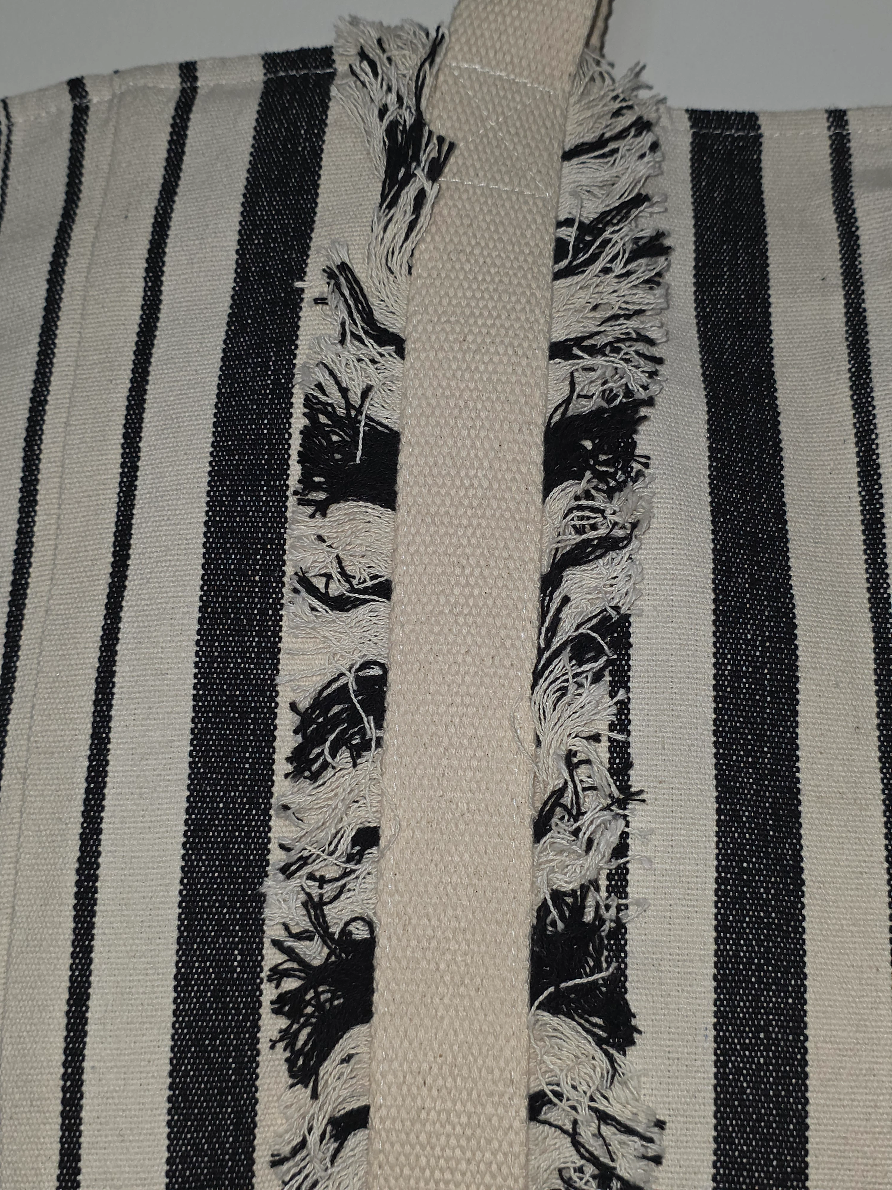 Striped Canvas Tote Bag
