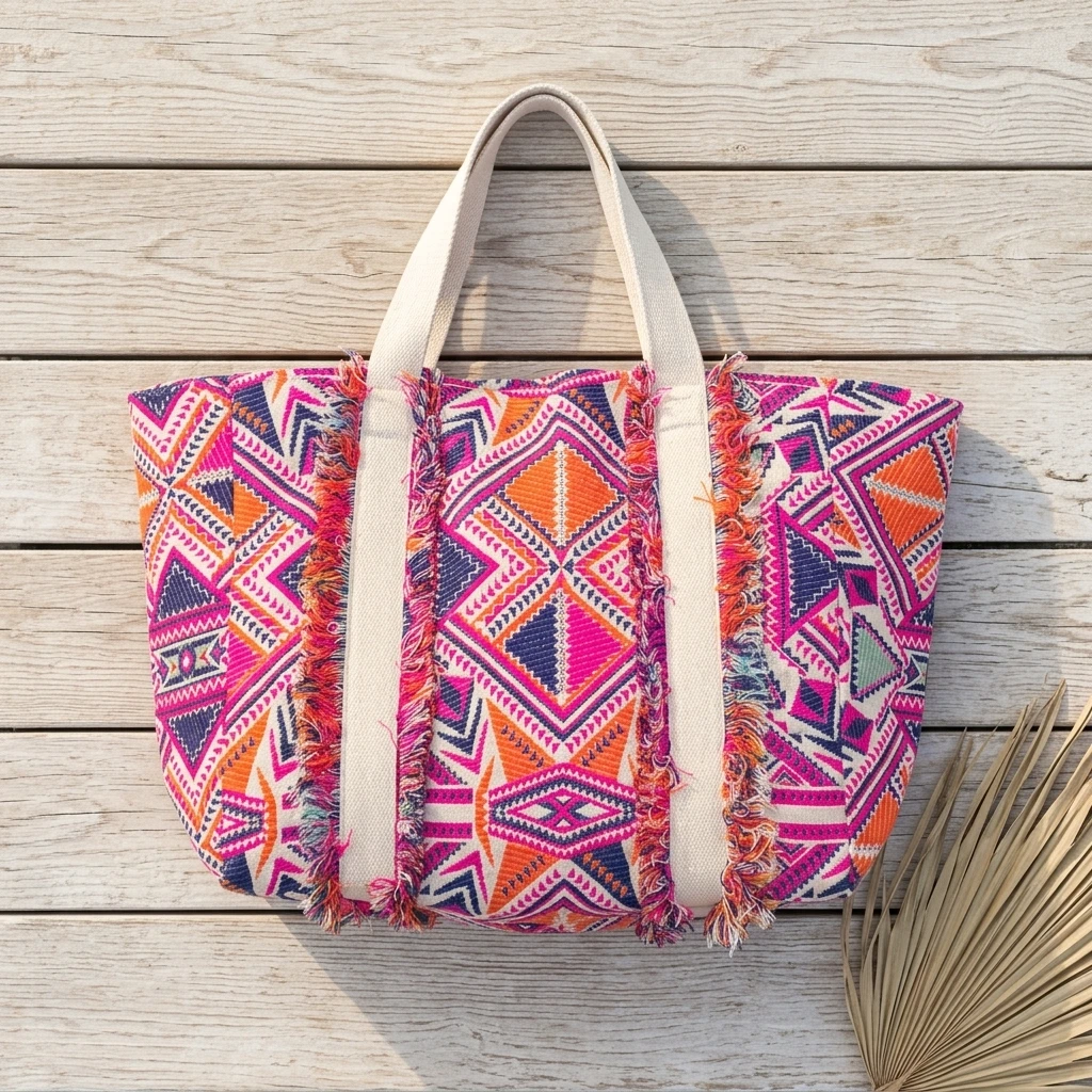 Colorful Patterned Tote Bag
