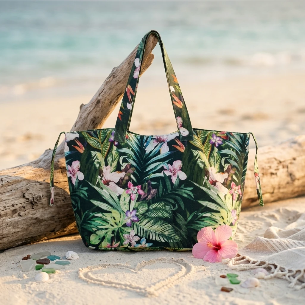 Tropical Print Tote Bag
