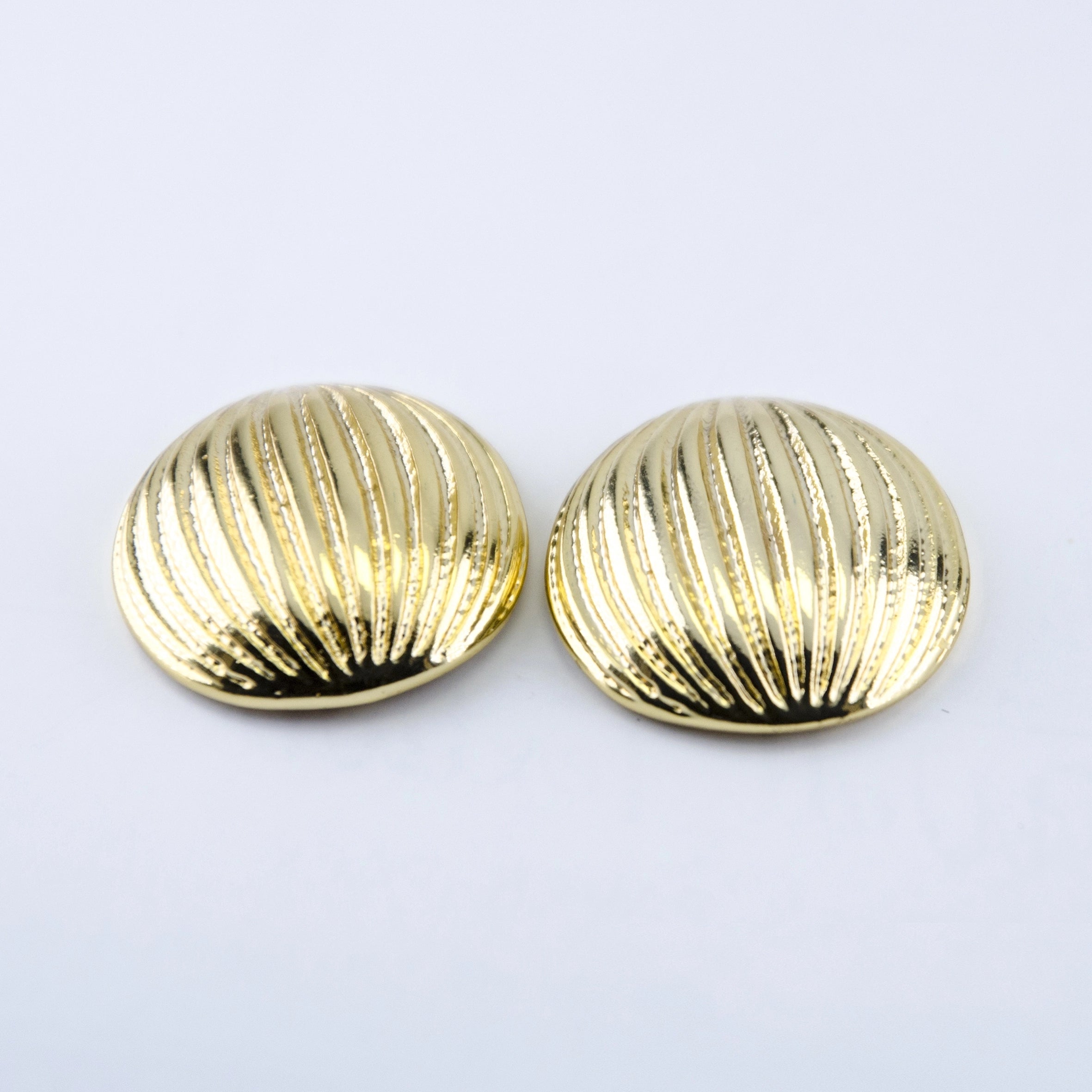 Gold Textured Dome Earrings