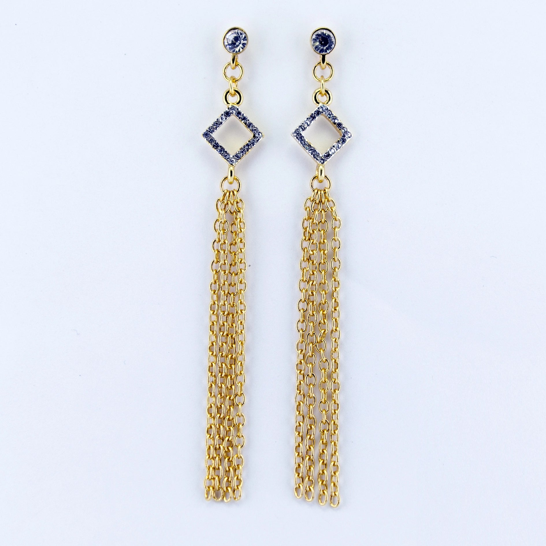 Gold Tassel Dangle Earrings