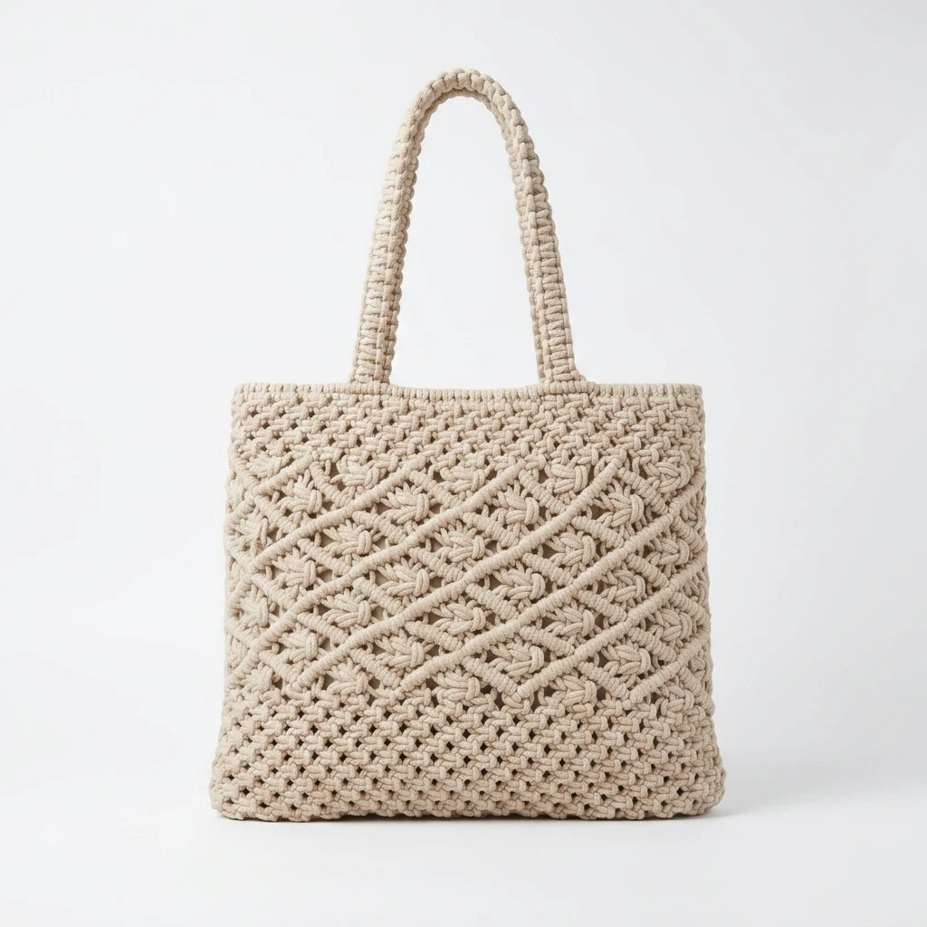 Handwoven Macramé Tote Bag