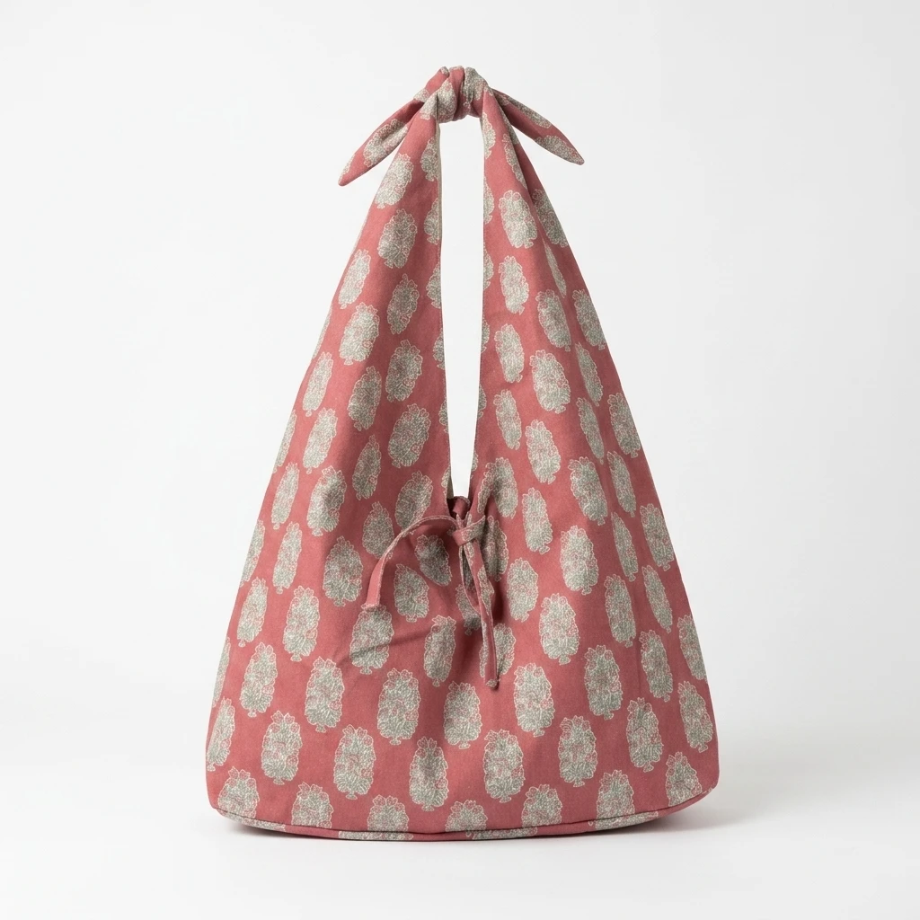 Pink Patterned Knot Bag