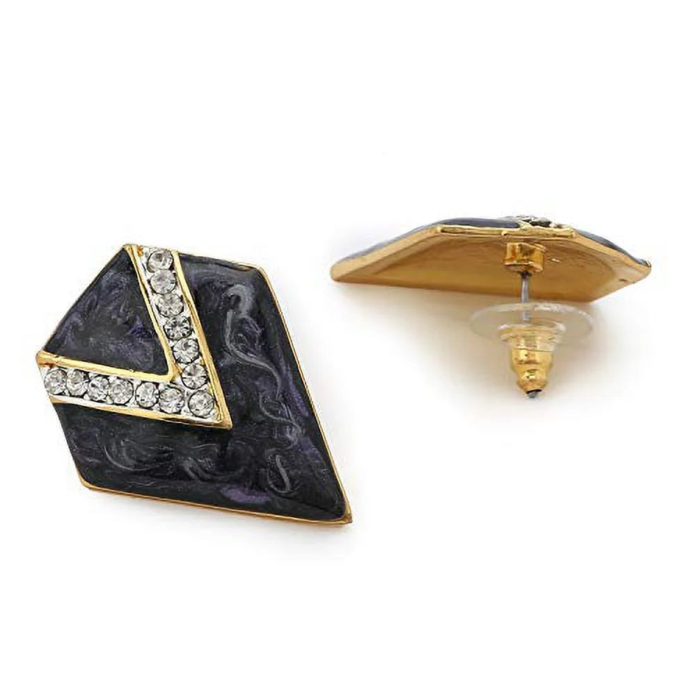 Geometric Crystal Stud Earrings