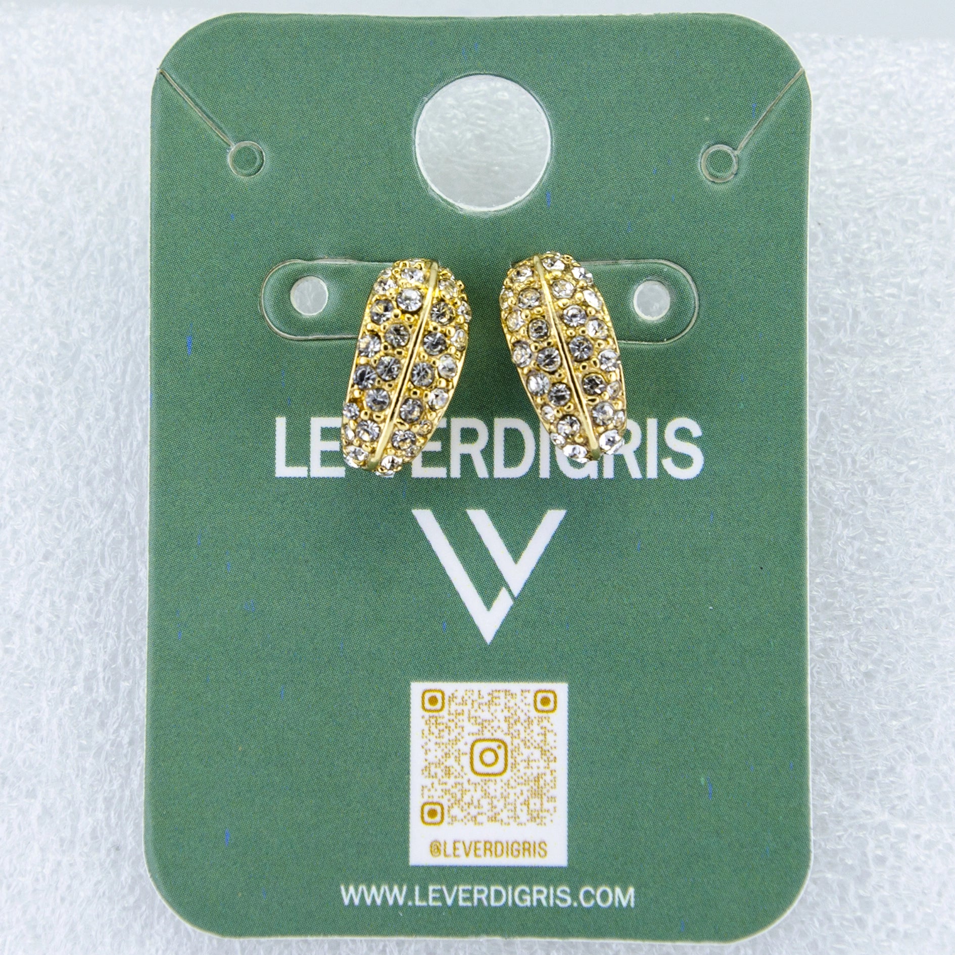 Gold Crystal Hoop Earrings