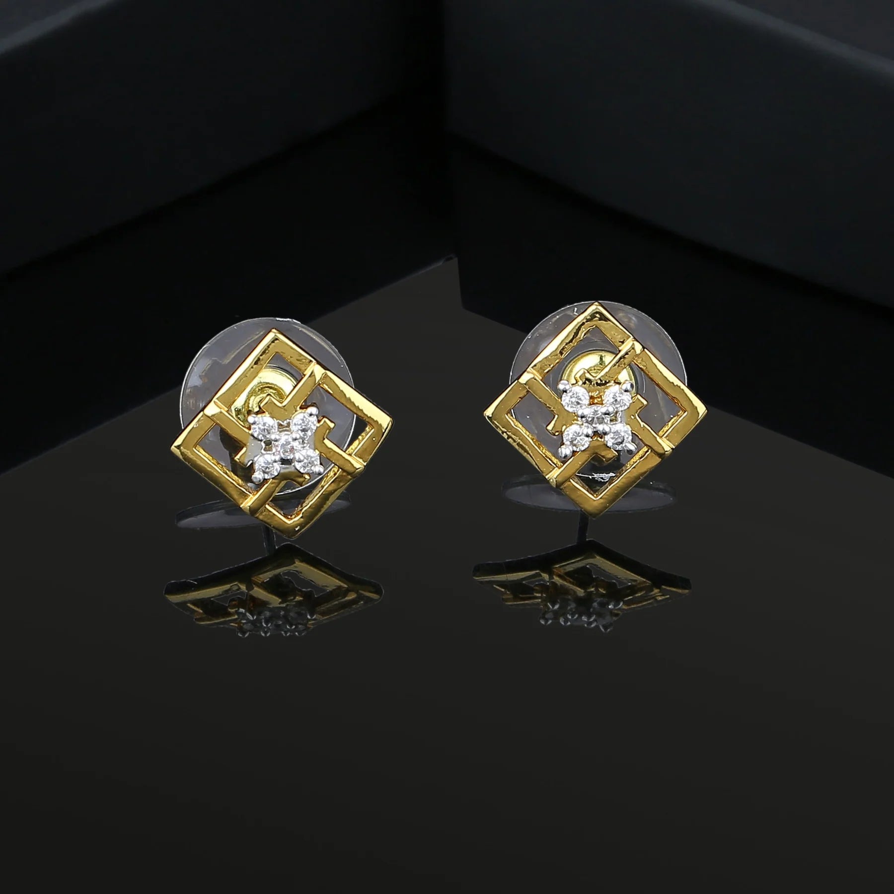 Gold Geometric Stud Earrings