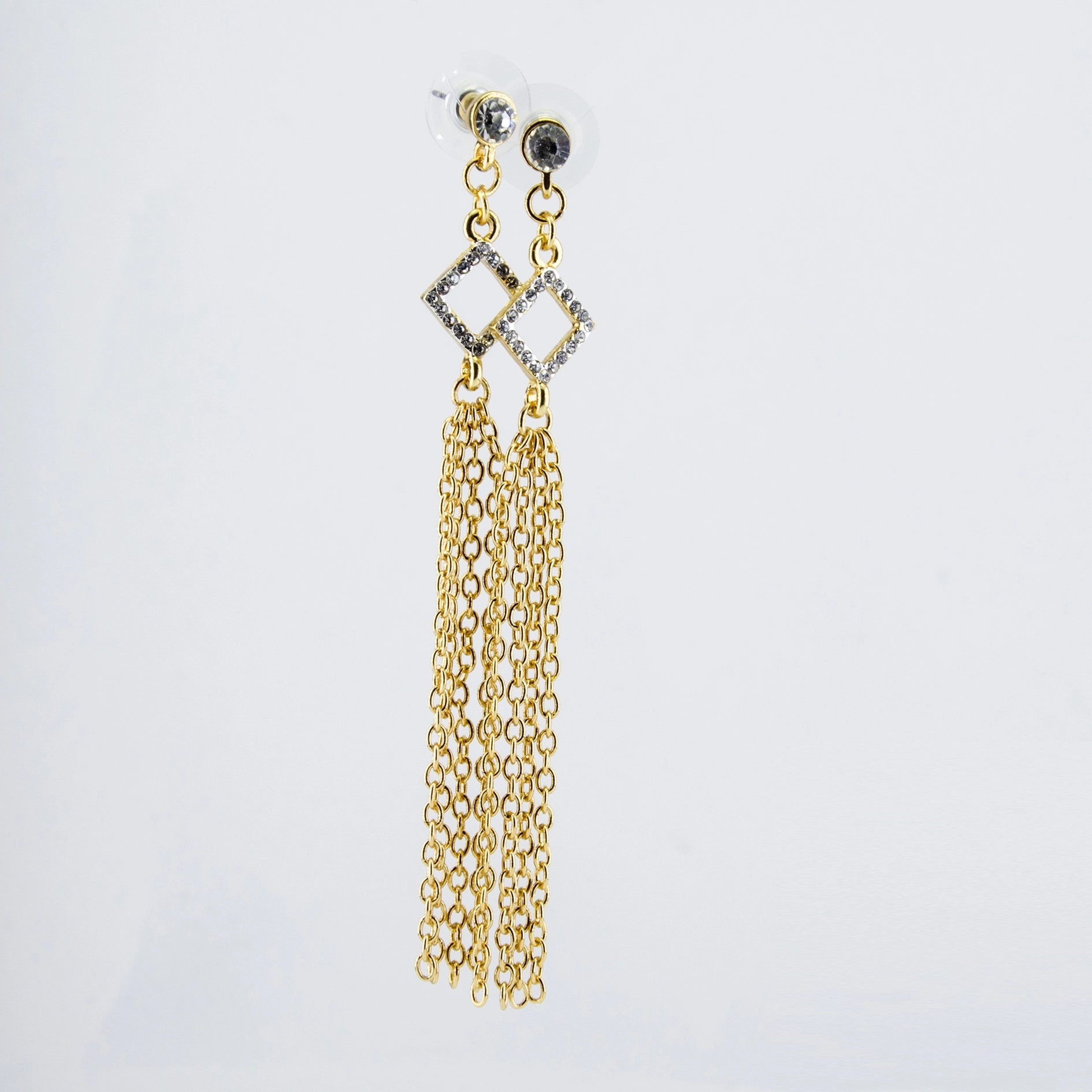 Gold Tassel Dangle Earrings