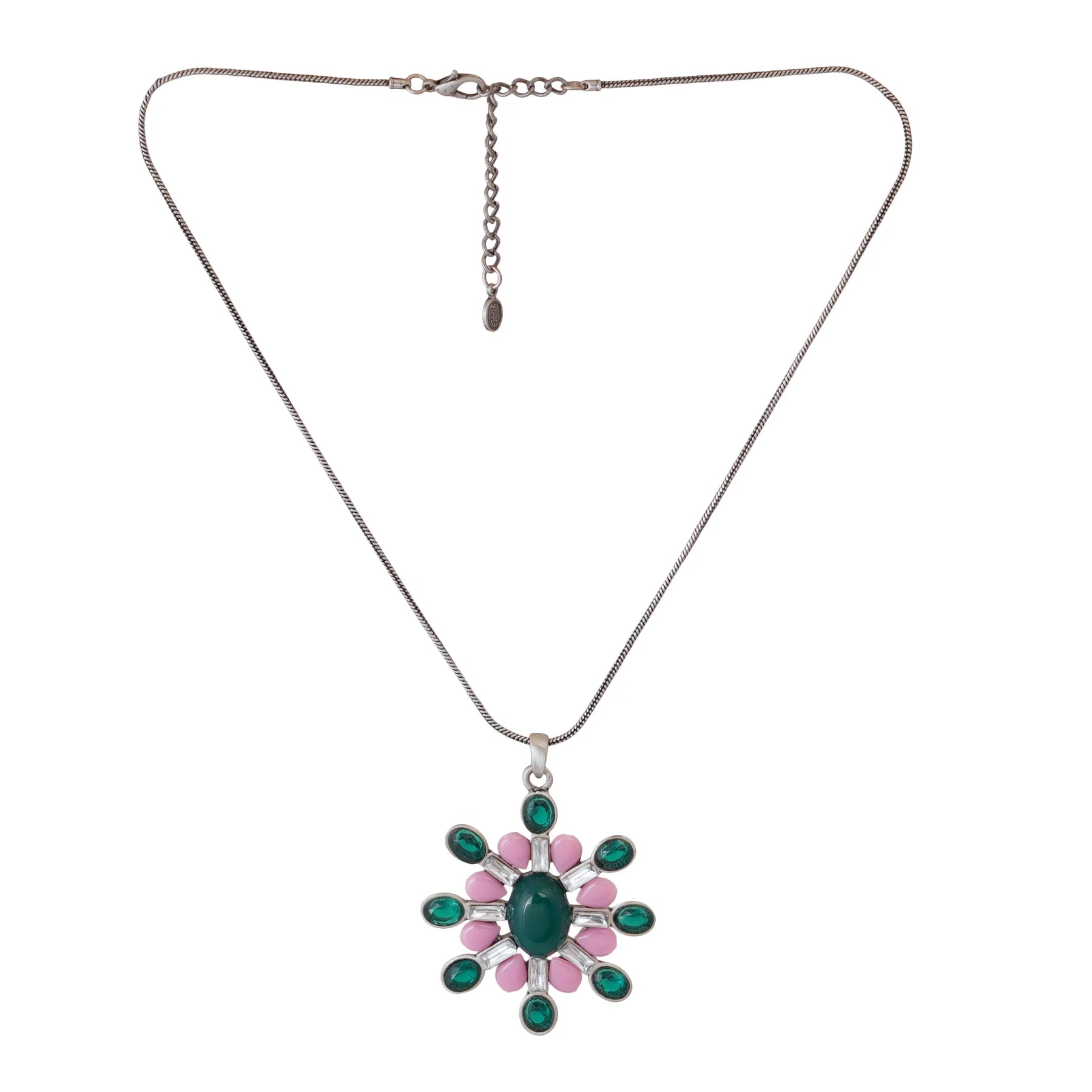 Floral Gemstone Pendant Necklace