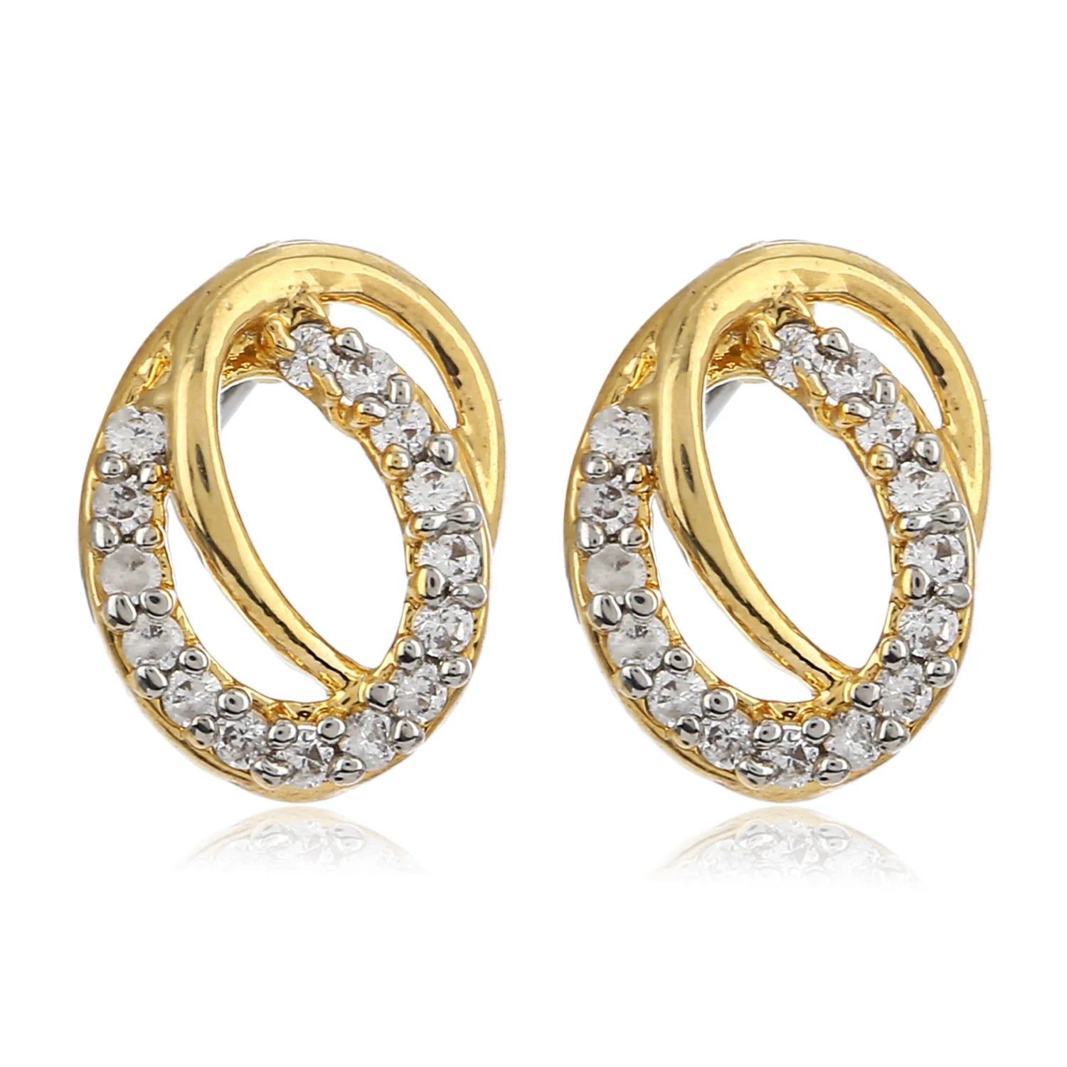 Gold & Crystal Knot Earrings