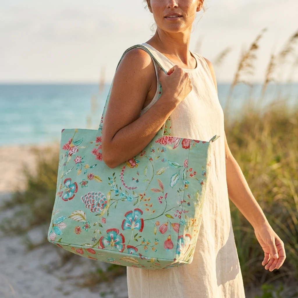 Floral Print Tote Bag