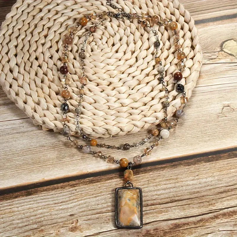 Natural Stone Pendant Necklace