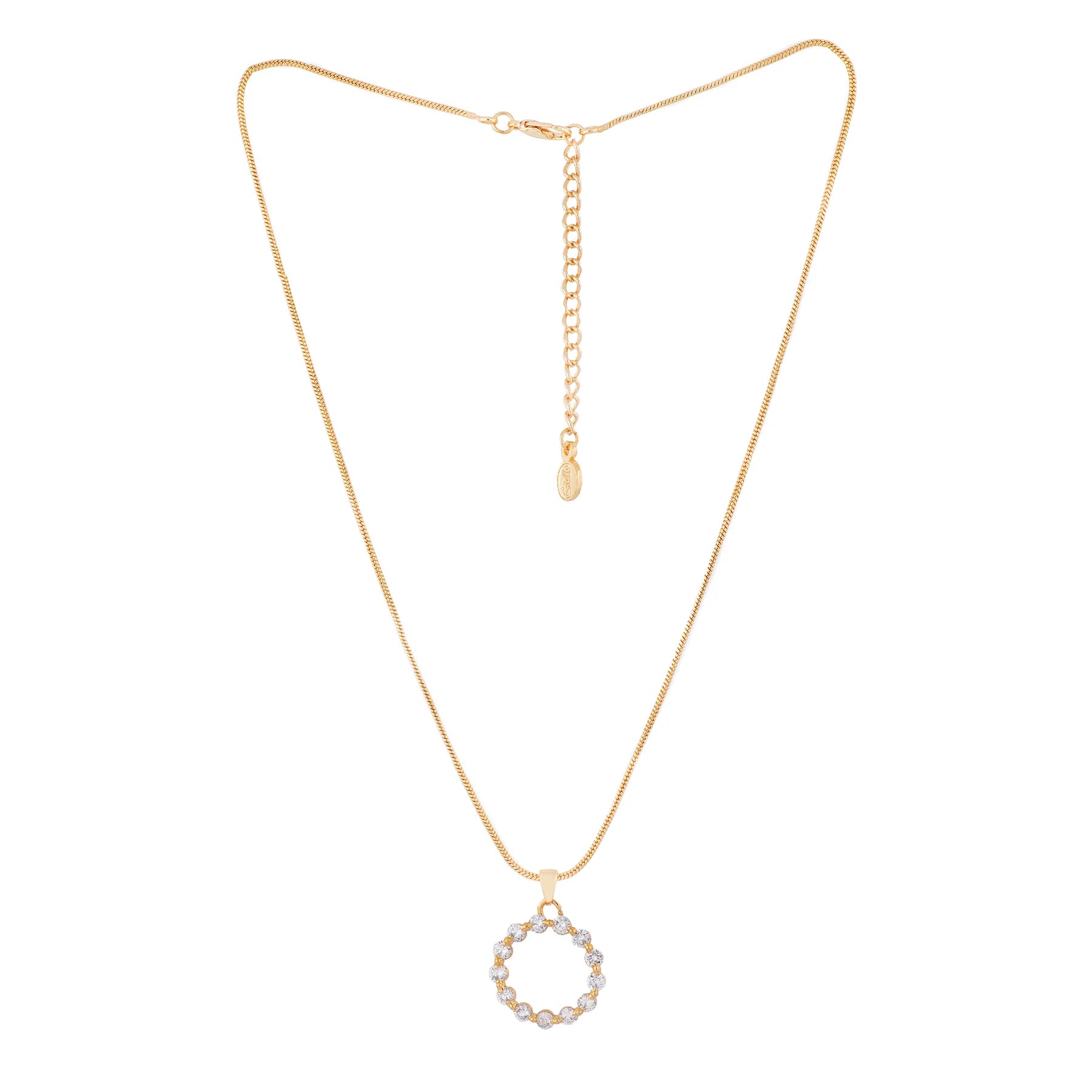 Gold Circle Pendant Necklace