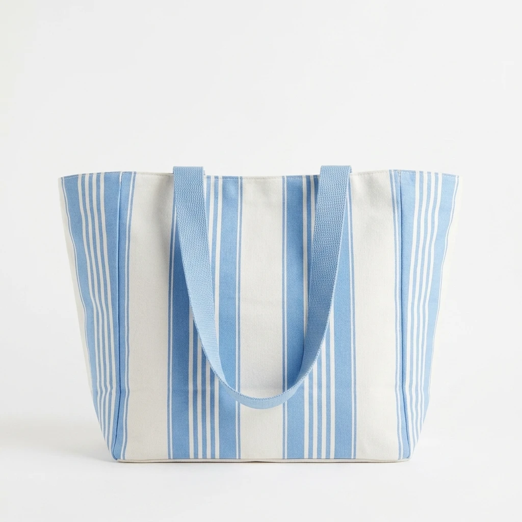 Striped Canvas Tote Bag