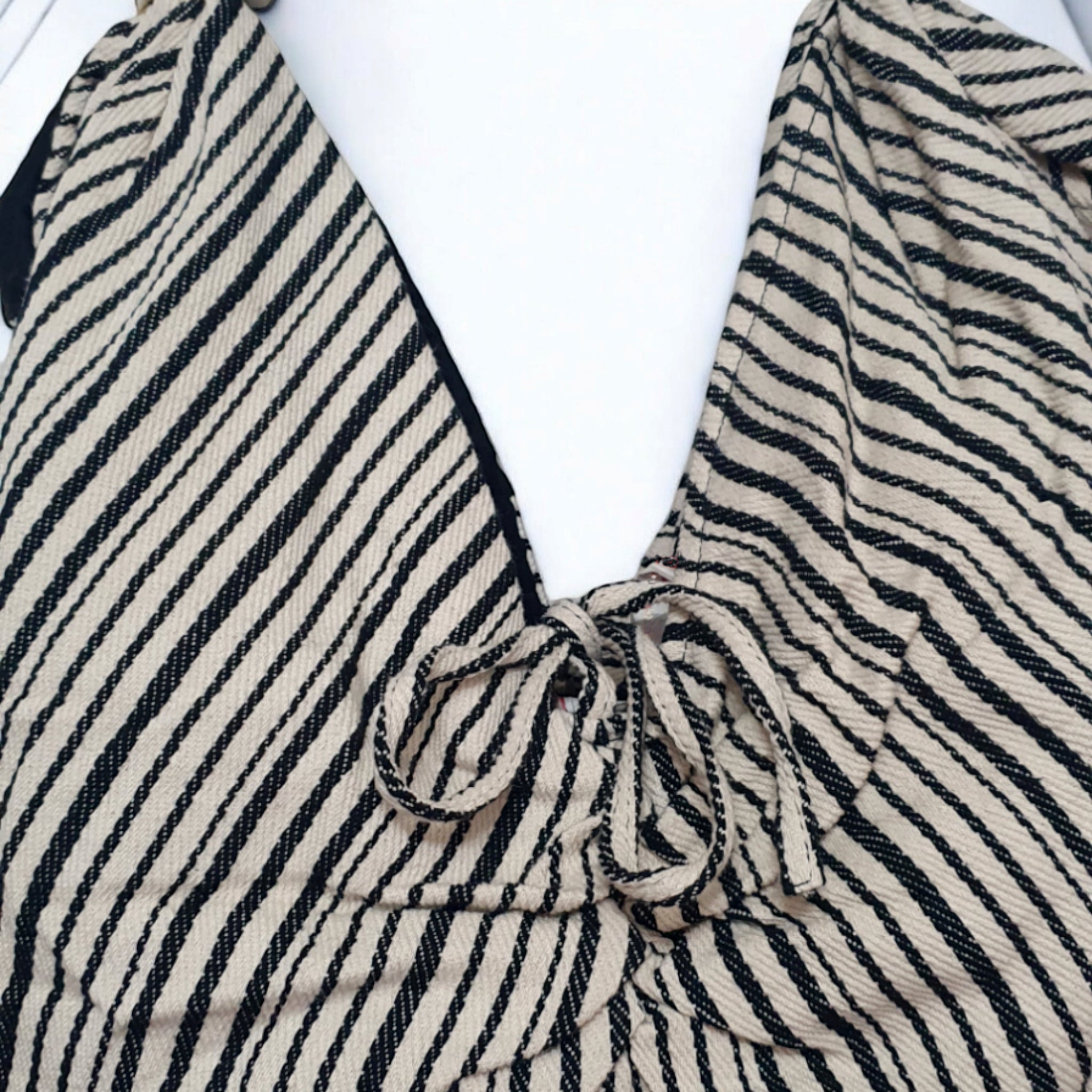 Striped Boho Hobo Shoulder Bag with Faux Leather Handle