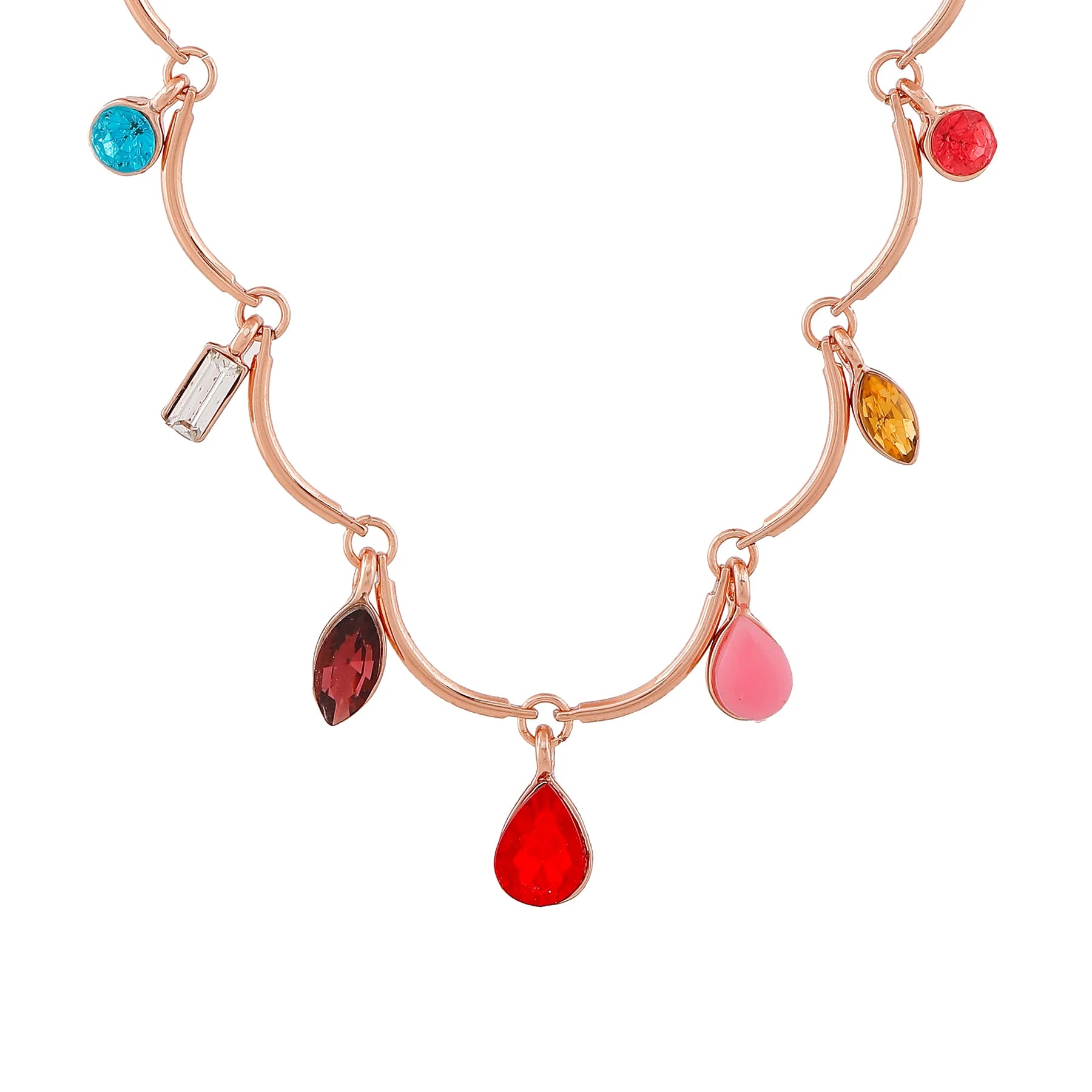 Multi-Gem Charm Necklace