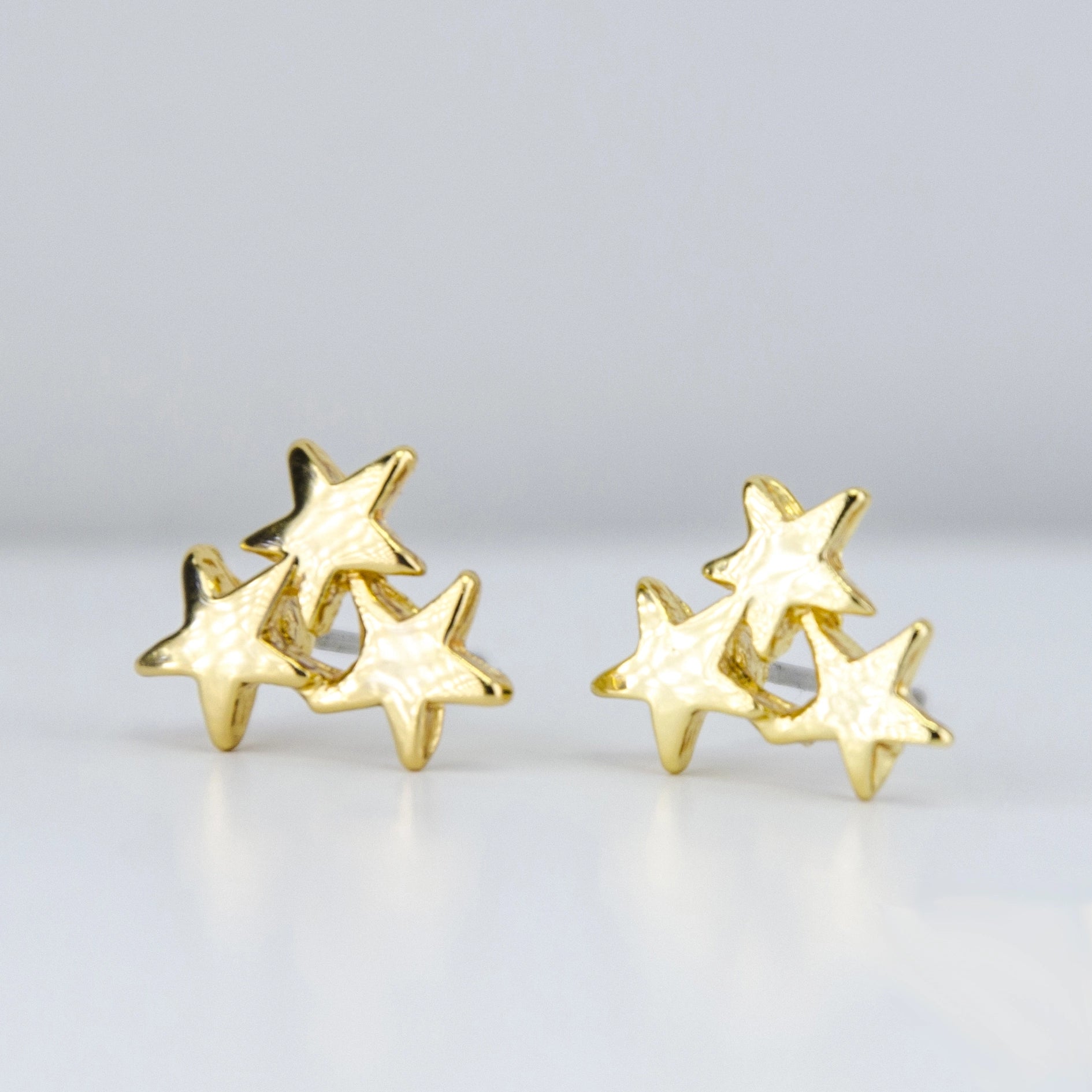 Gold Star Cluster Earrings