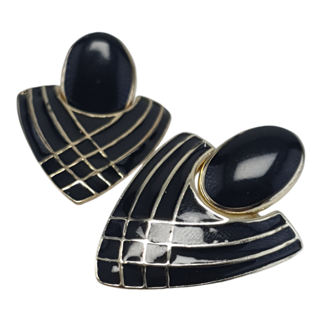 Art Deco Black Statement Earrings