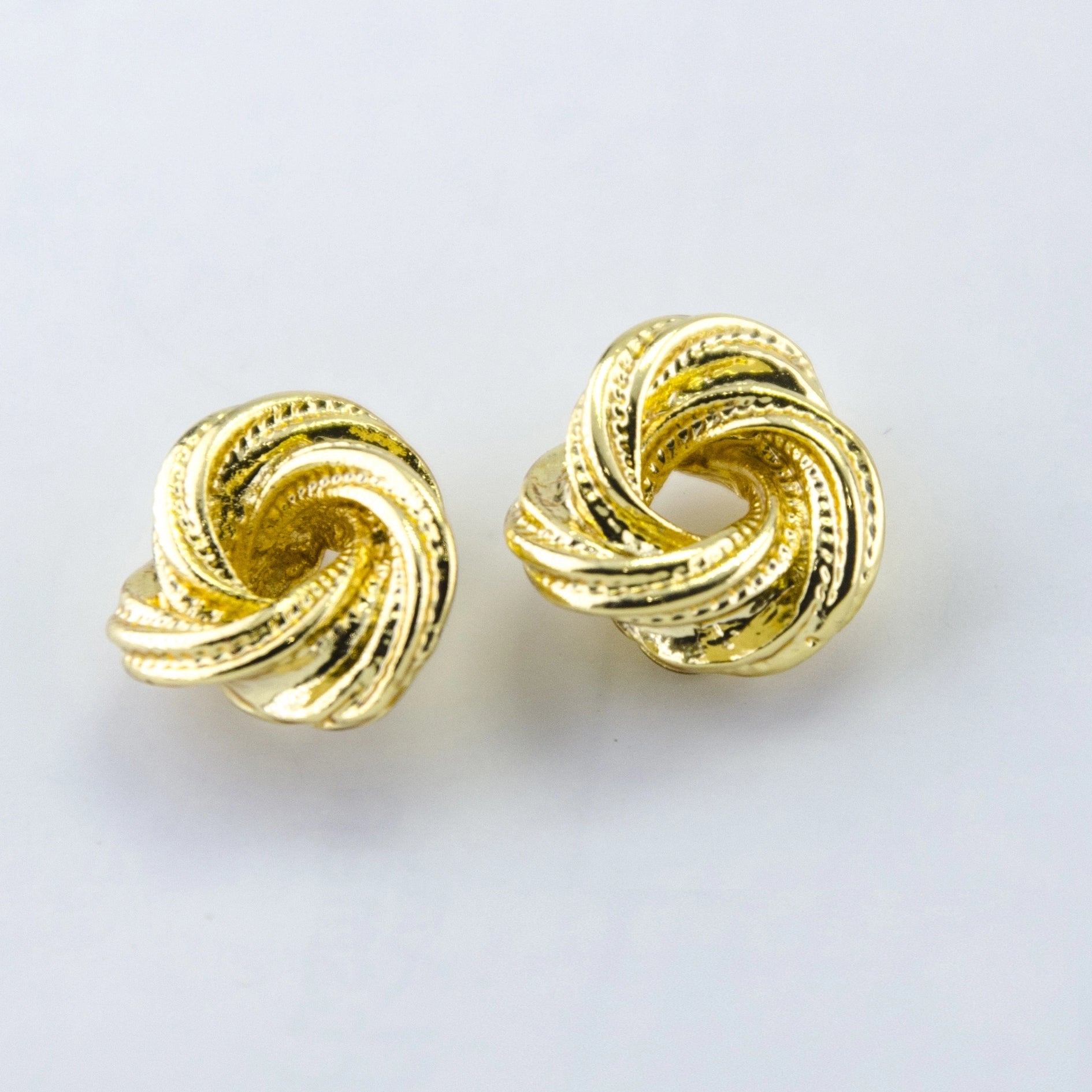 Gold Knot Stud Earrings