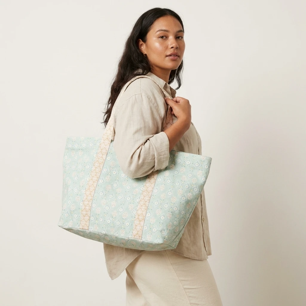 Floral Canvas Tote Bag