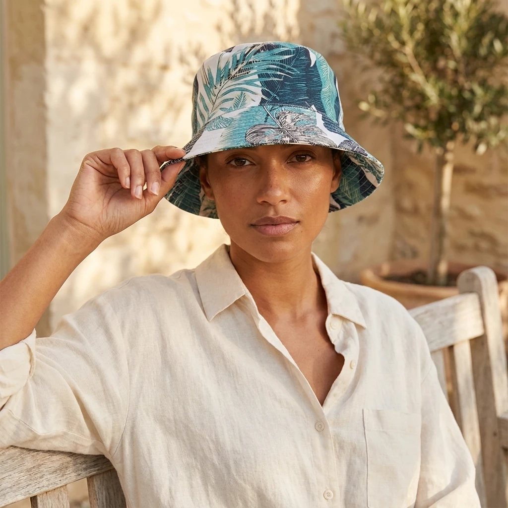 Tropical Print Bucket Hat