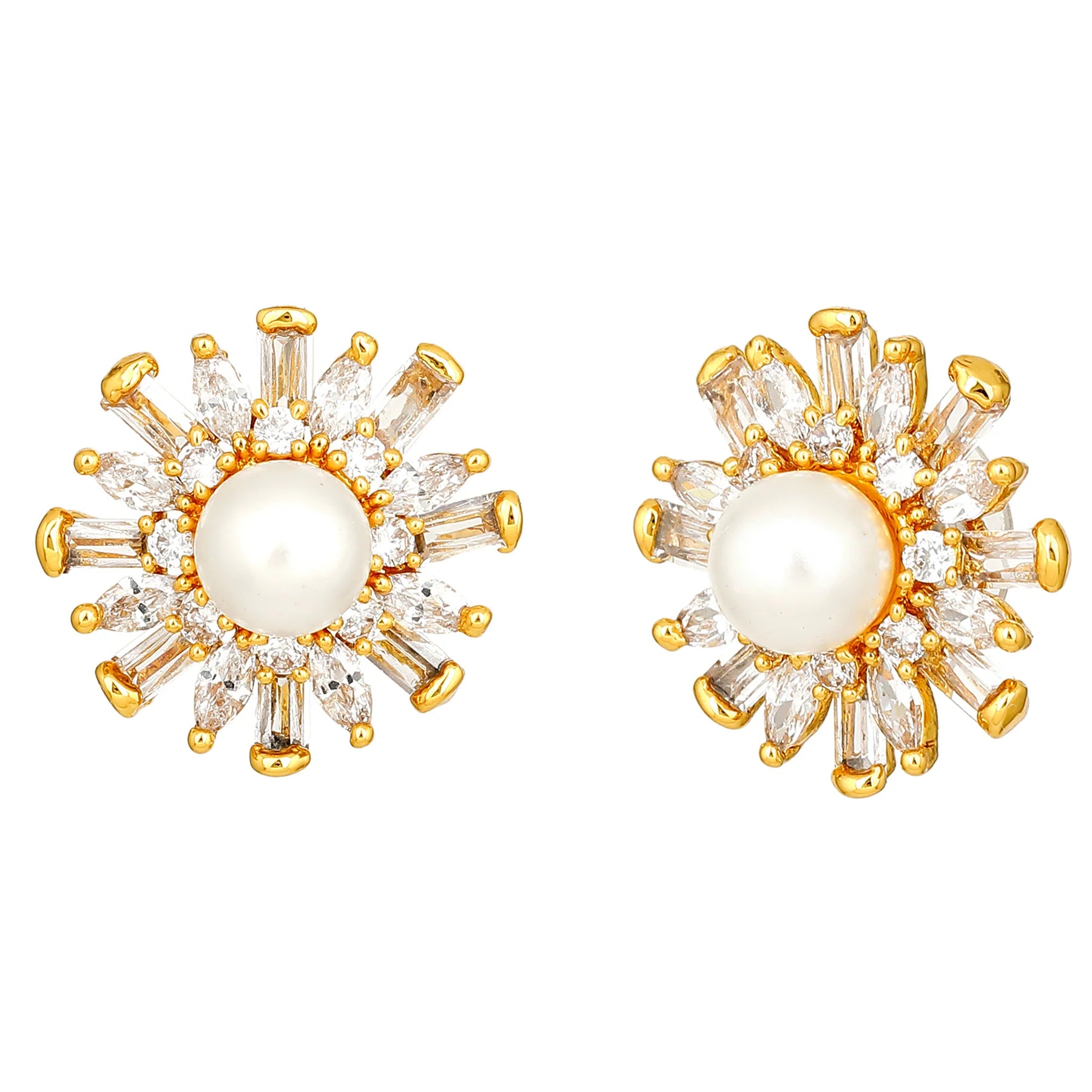Pearl Sunburst Earrings