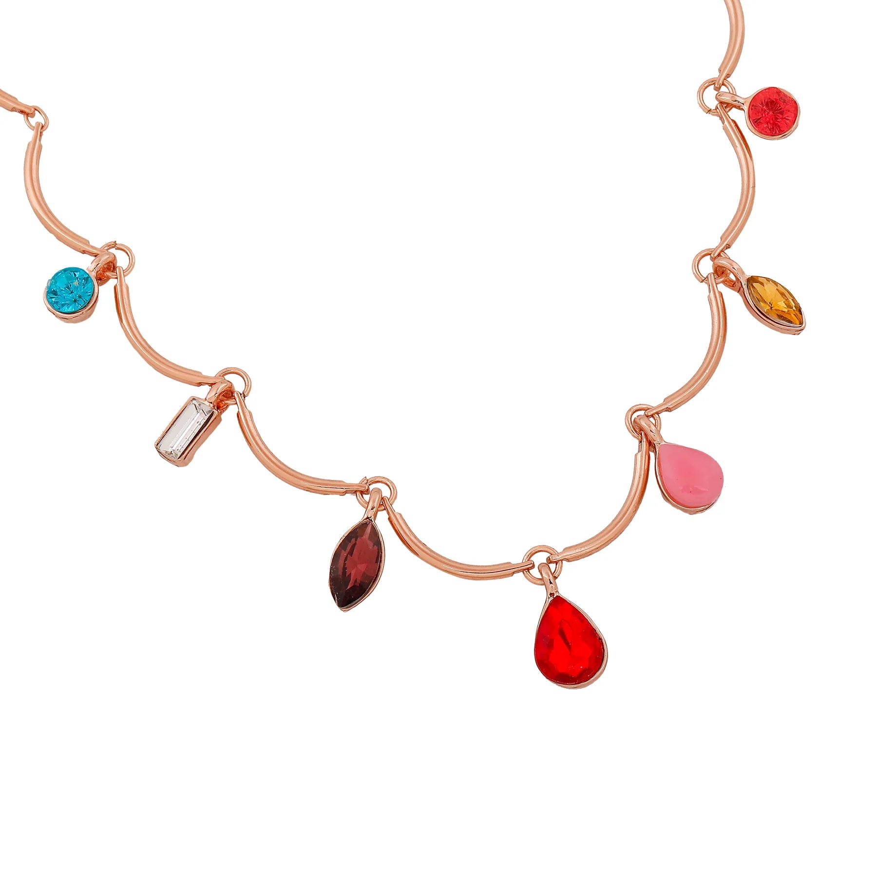 Multi-Gem Charm Necklace