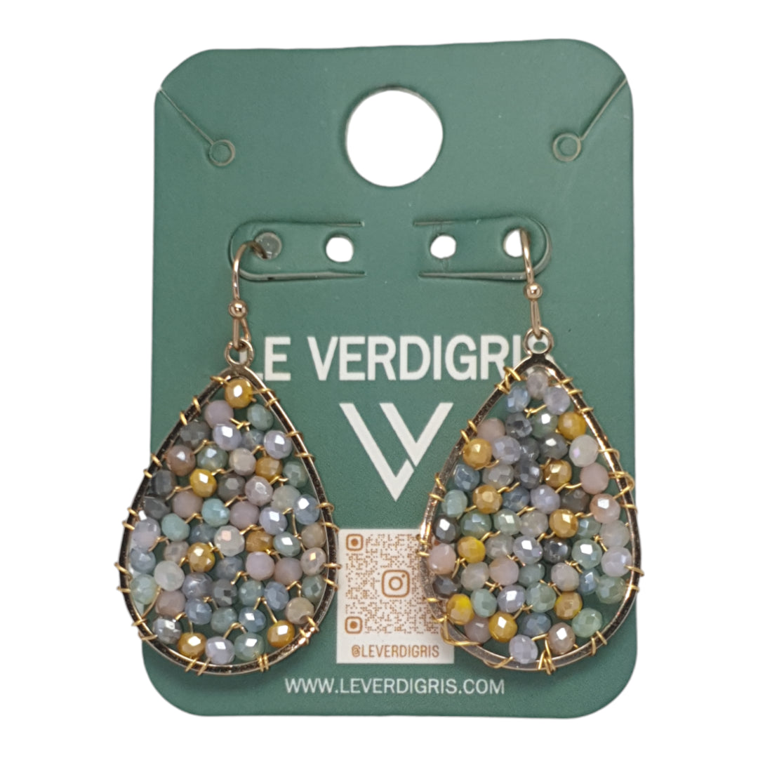 Pastel Bead Teardrop Earrings