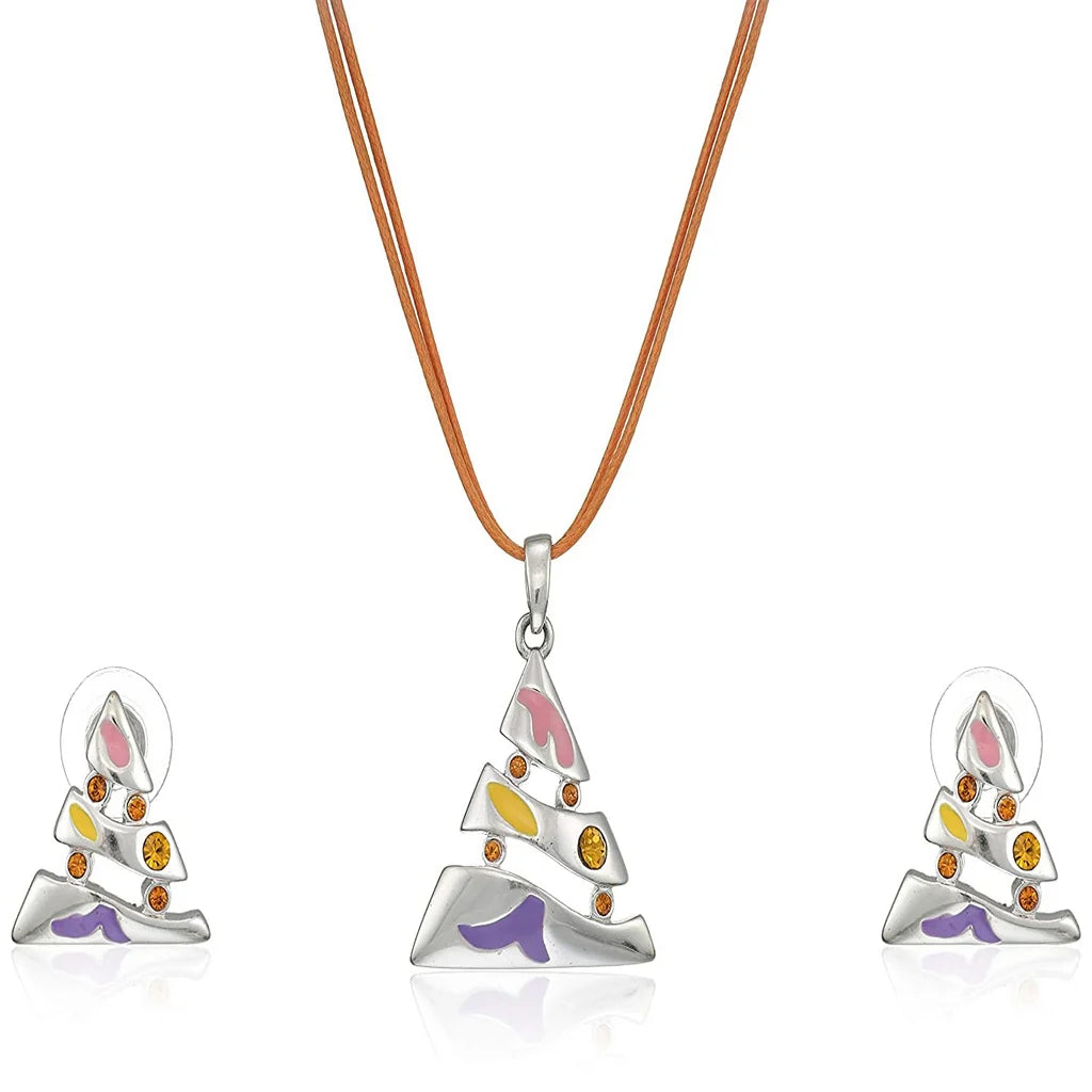 Colorful Tree Austrian Crystal Necklace Set