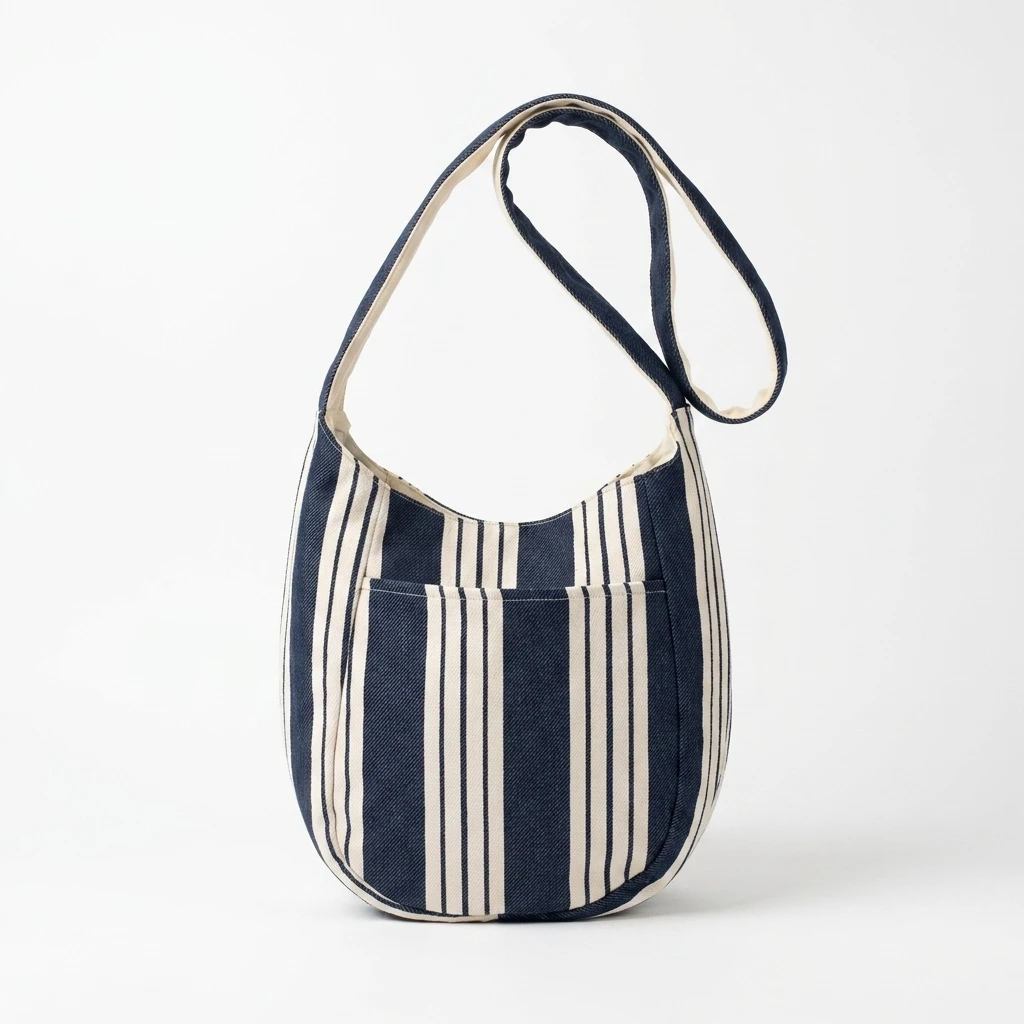 Striped Canvas Shoulder Bag