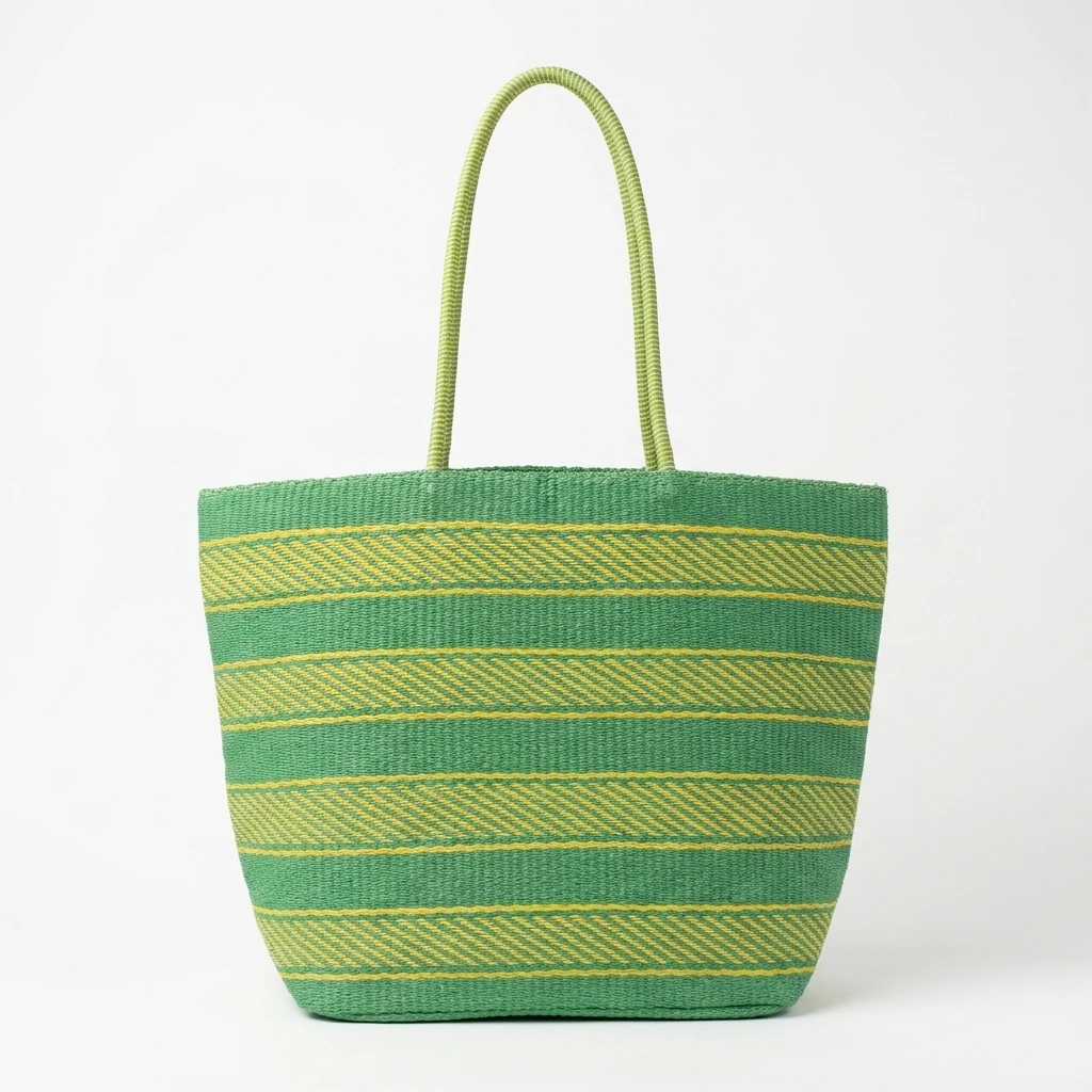 Striped Green Tote Bag