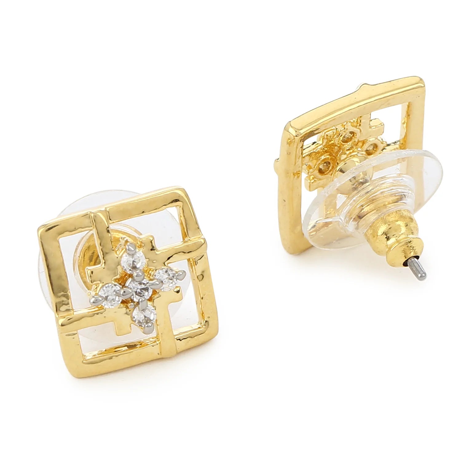 Gold Geometric Stud Earrings