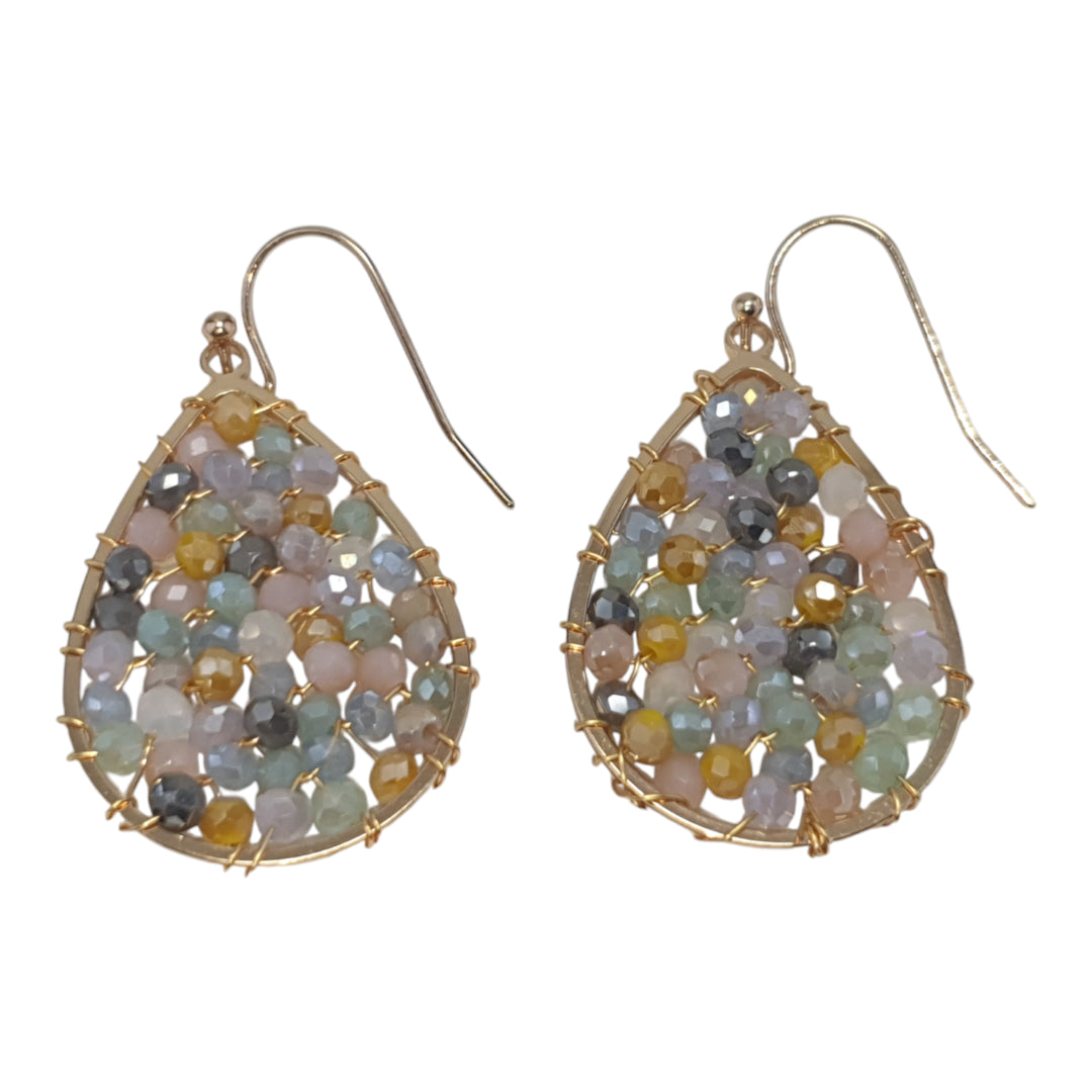 Pastel Bead Teardrop Earrings