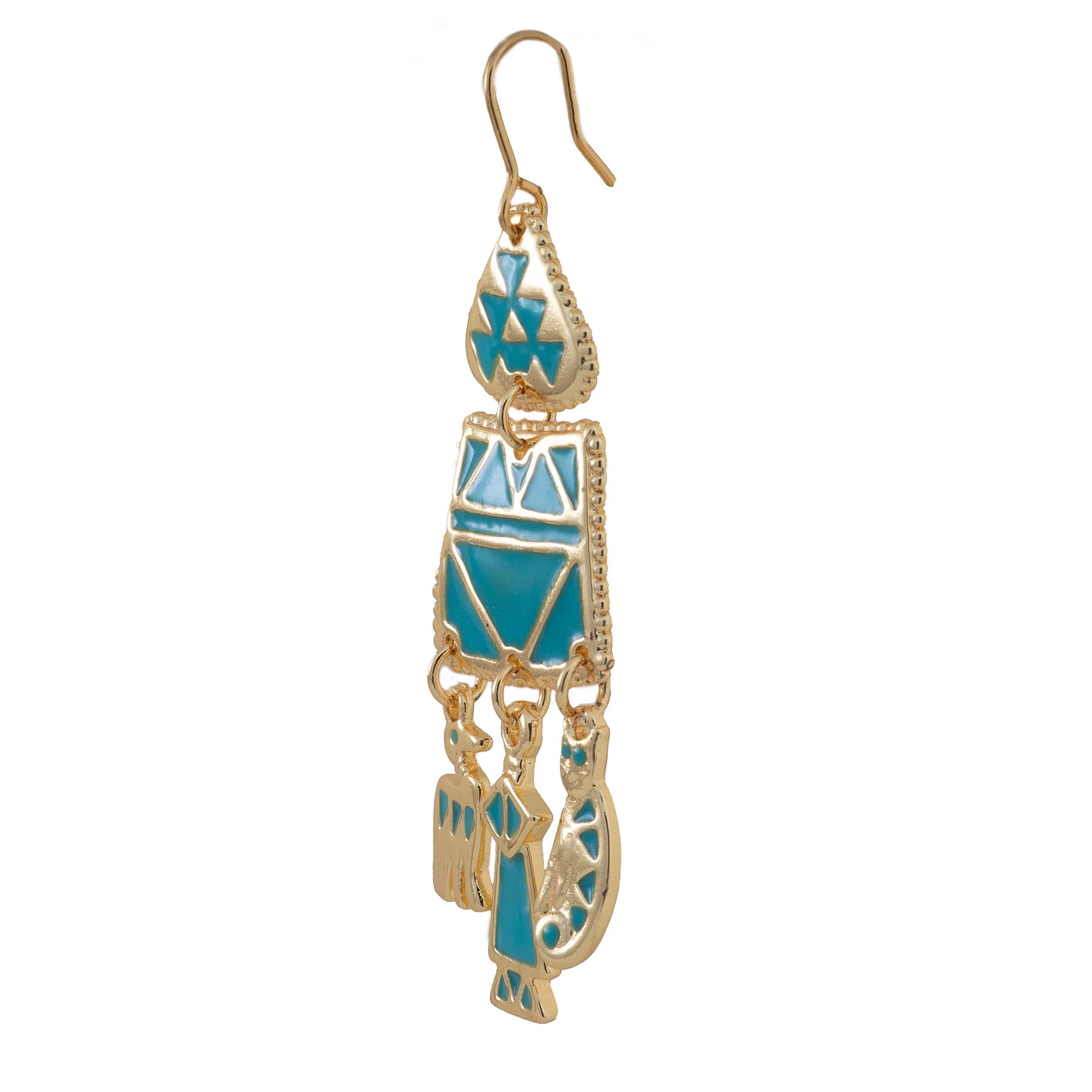 Turquoise Geometric Drop Earrings