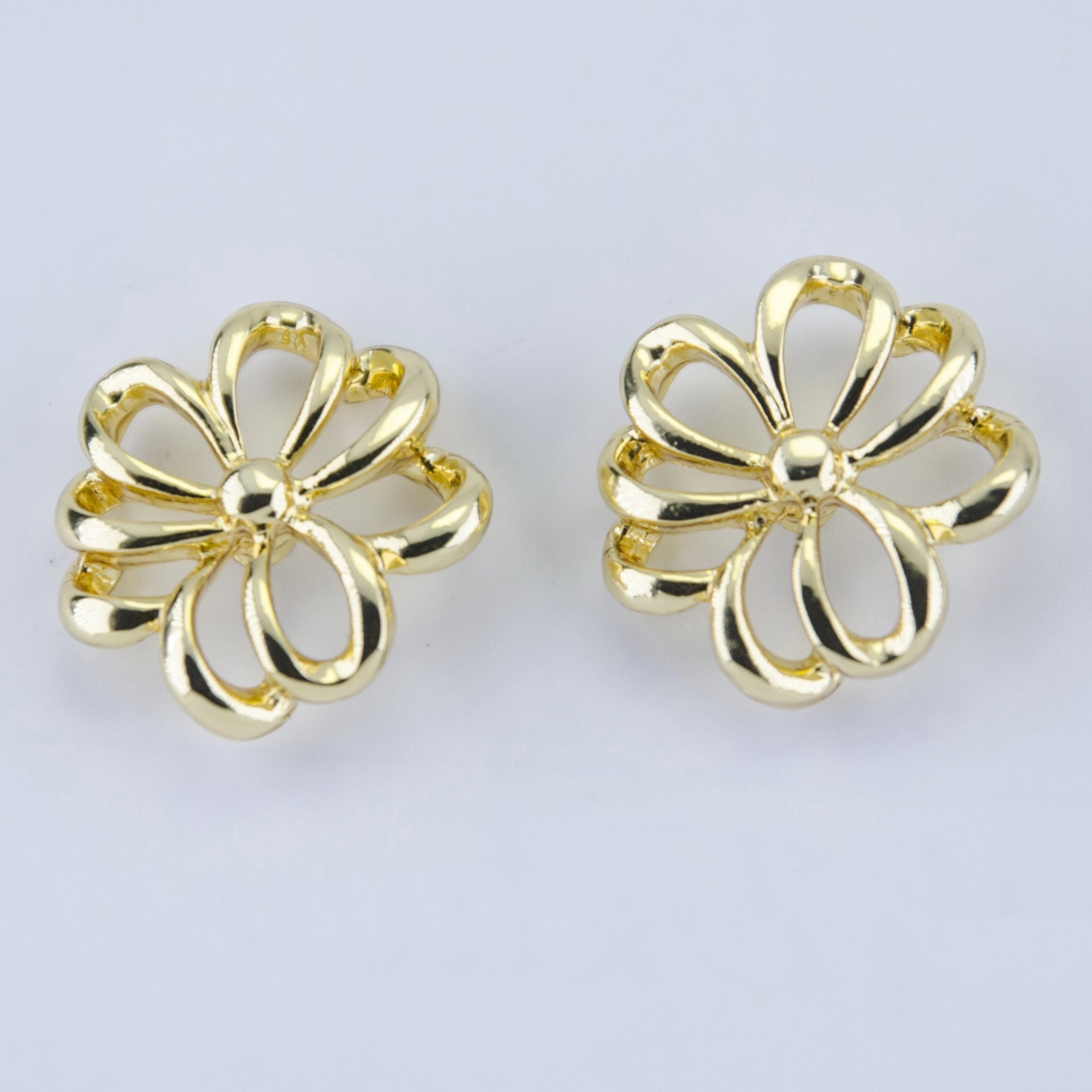 Gold Flower Stud Earrings