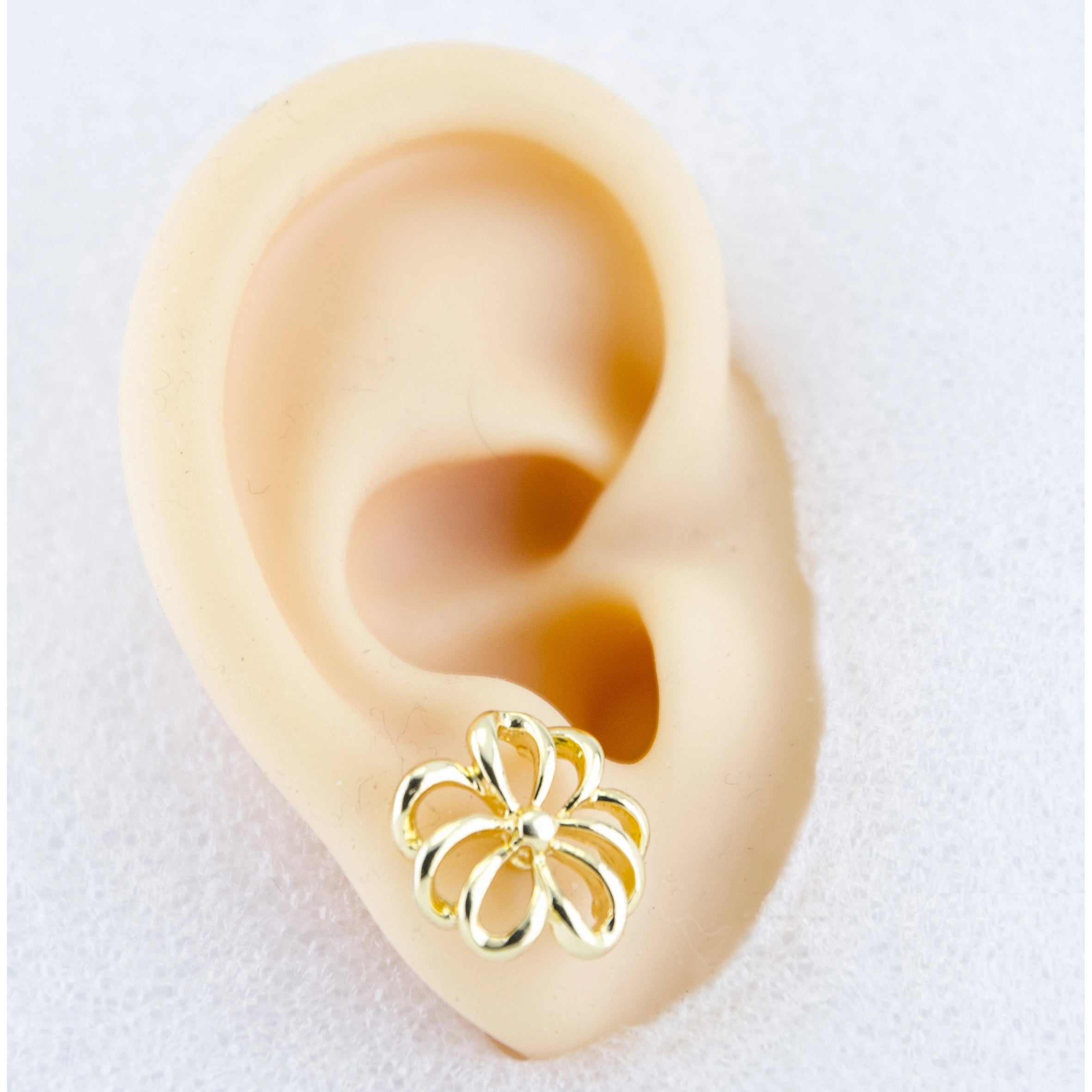 Gold Flower Stud Earrings
