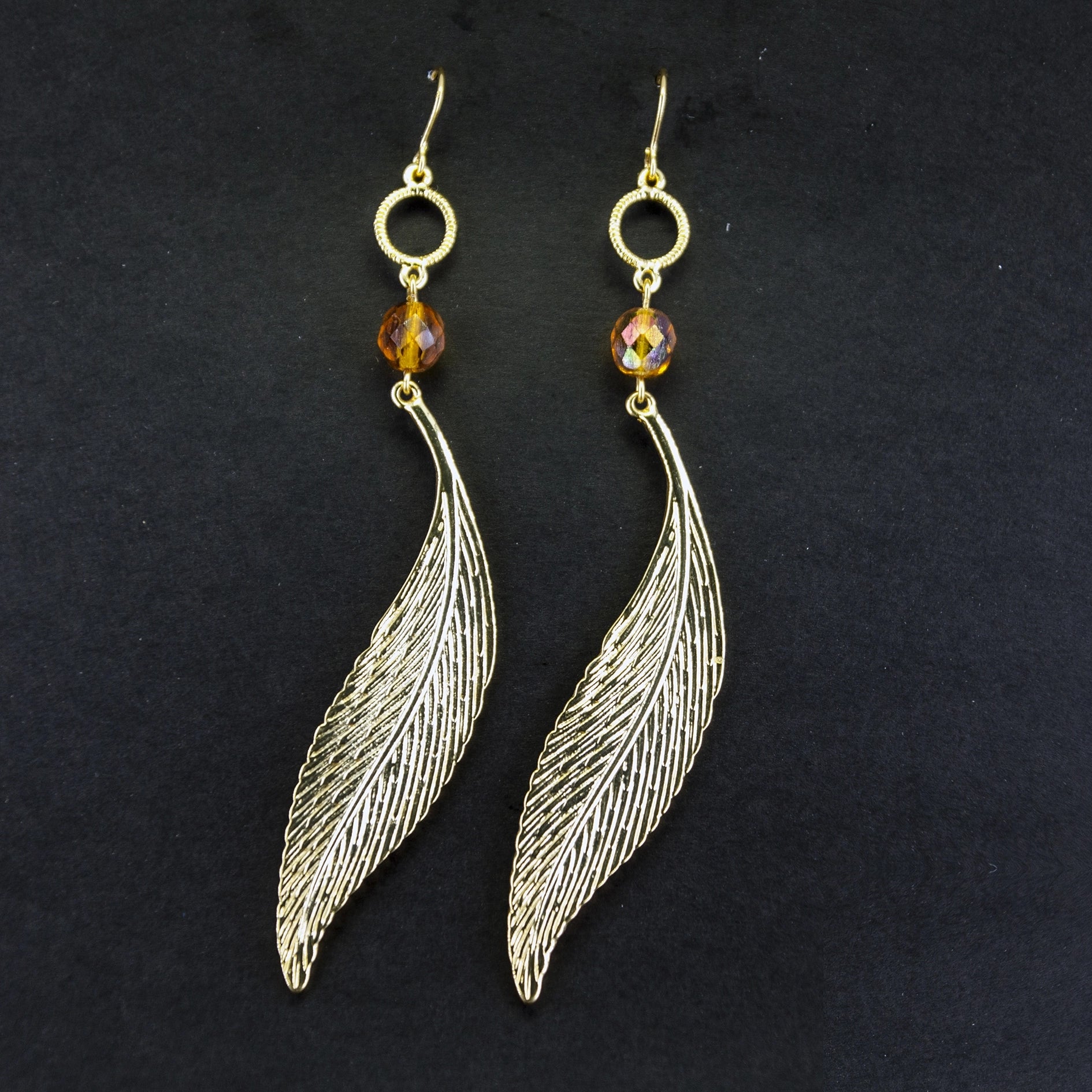 Gold Leaf Drop Earrings