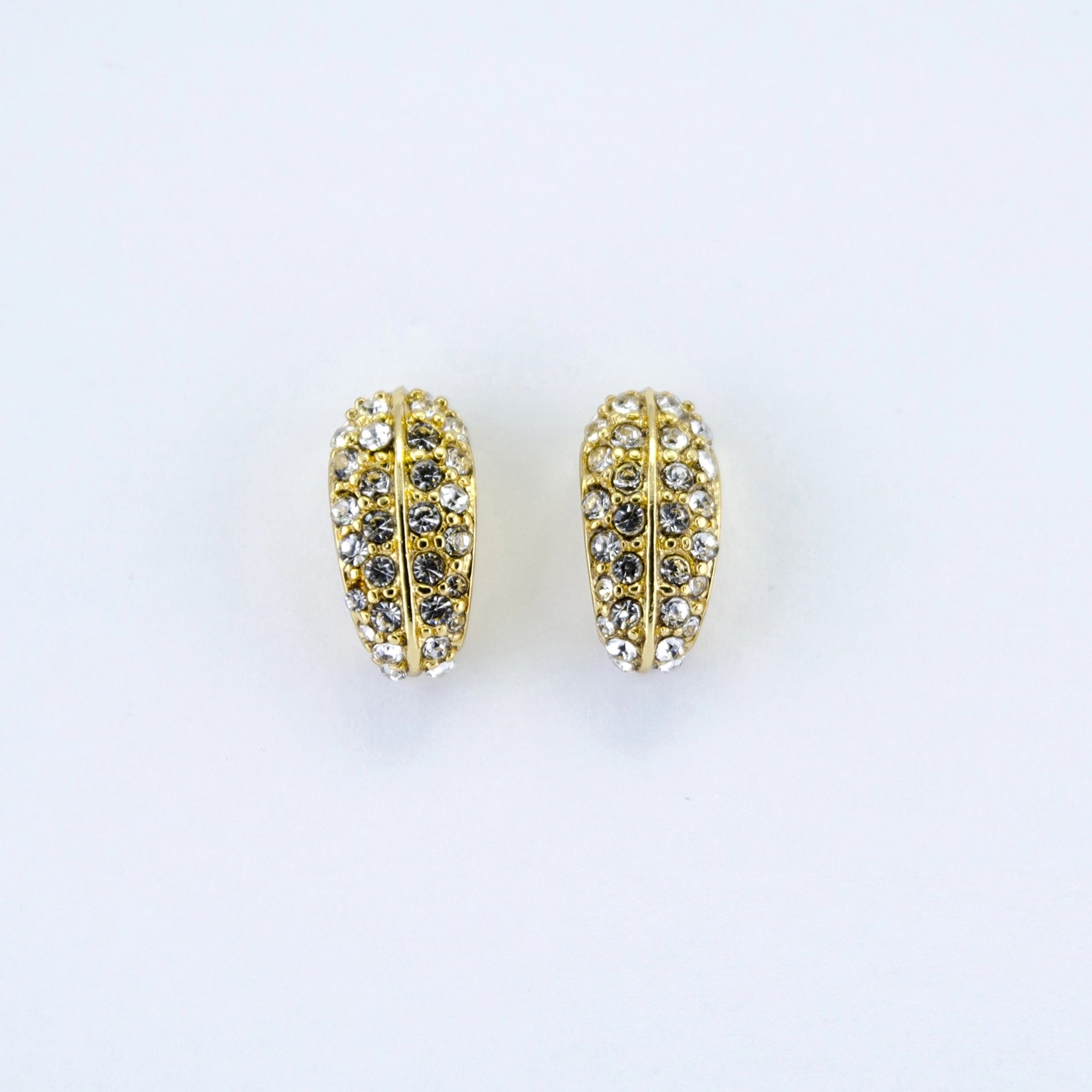 Gold Crystal Hoop Earrings