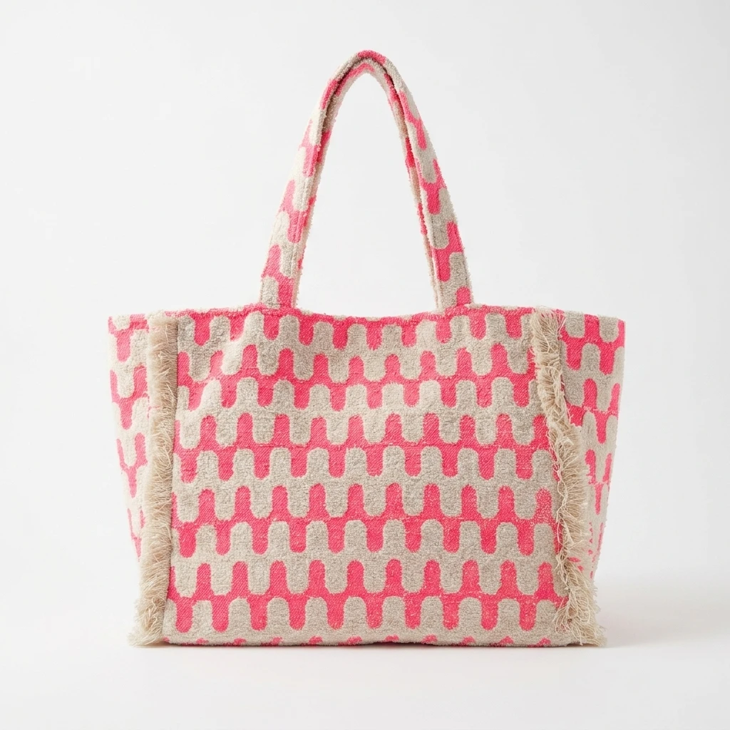 Pink Patterned Tote Bag