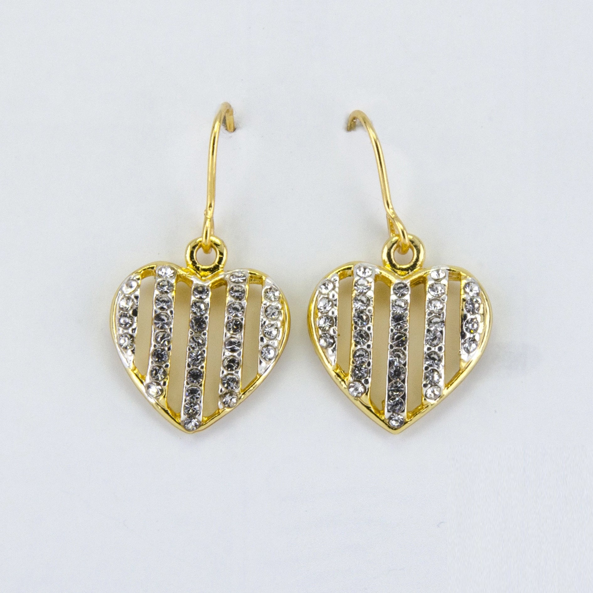 Striped Heart Drop Earrings