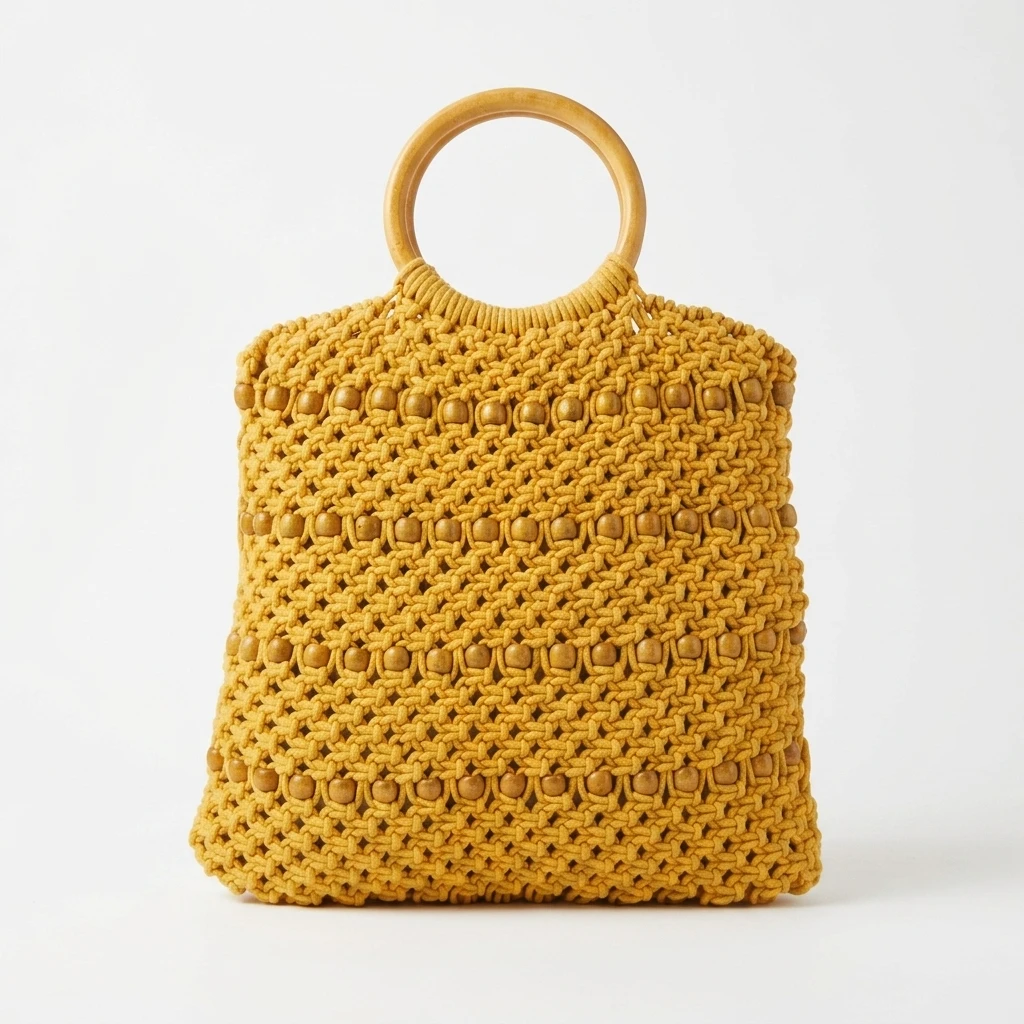Mustard Macramé Handbag