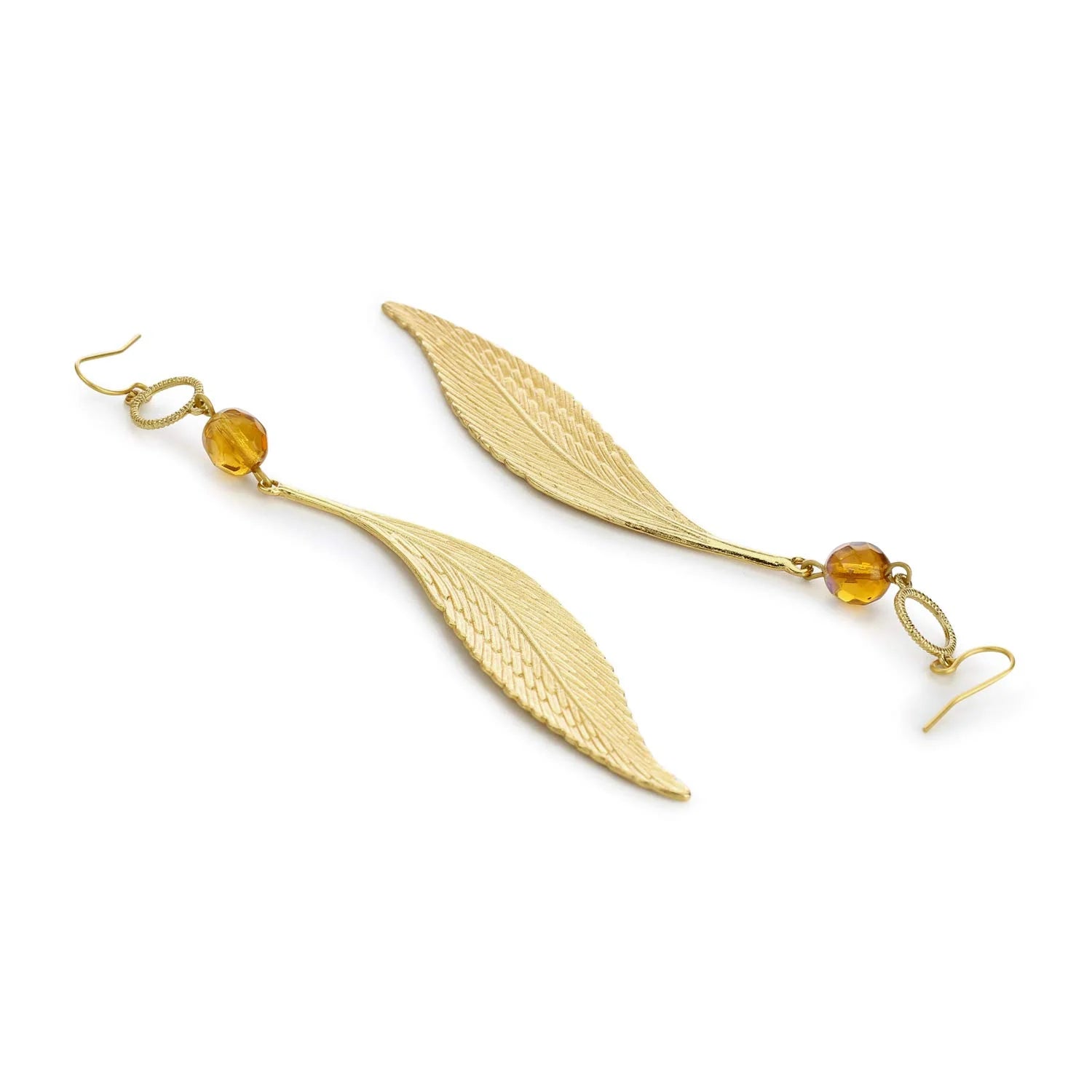 Gold Leaf Drop Earrings