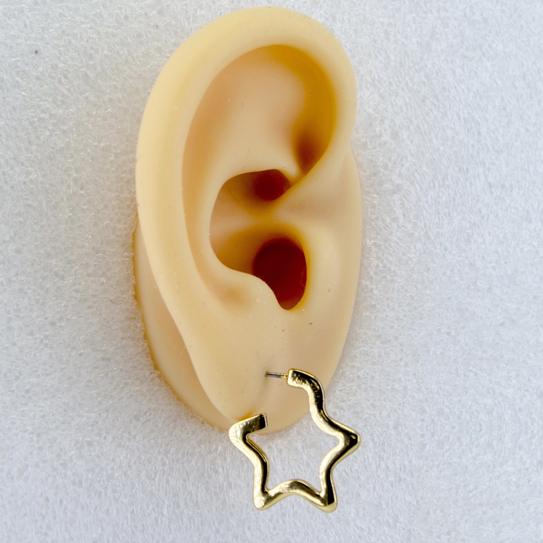 Gold Star Hoop Earrings