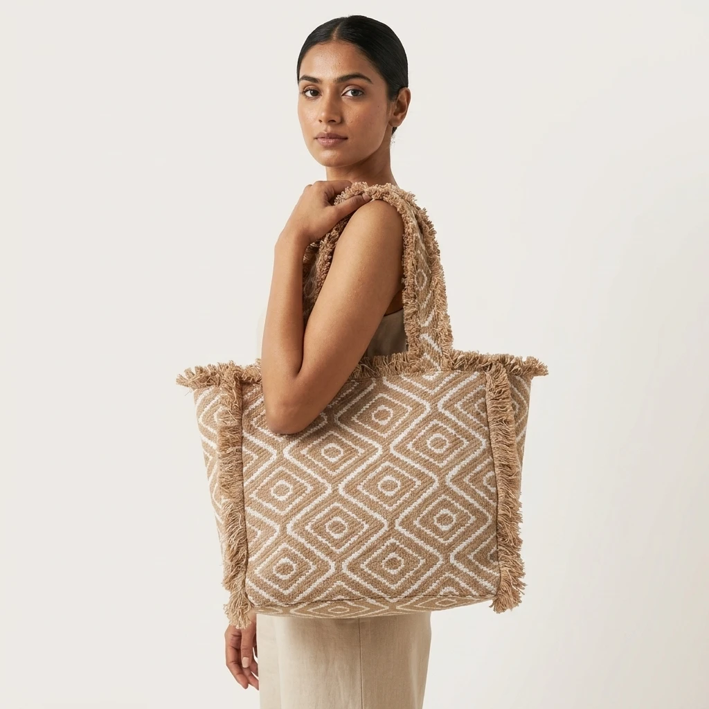Fringe Diamond Tote Bag