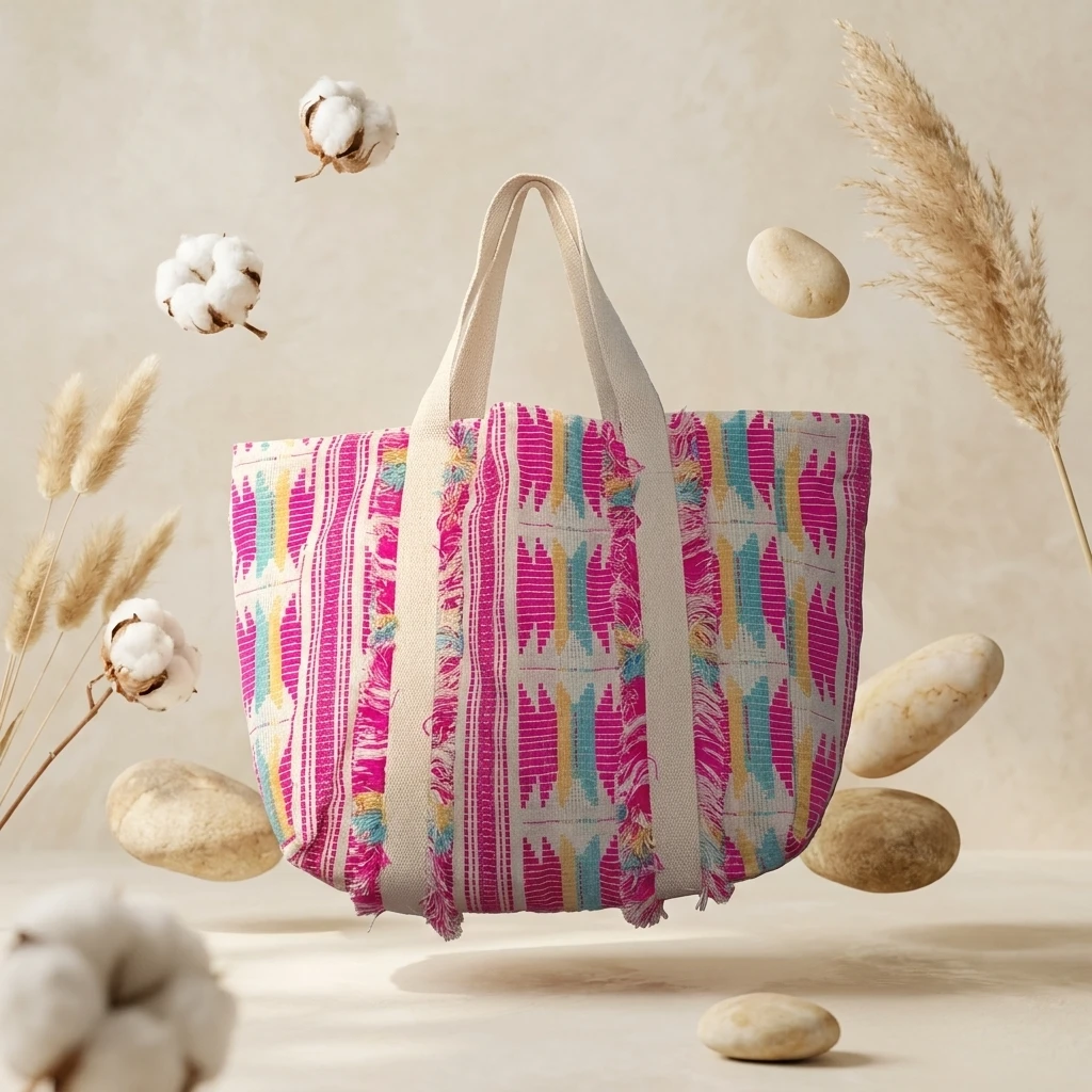 Colorful Fringed Tote Bag