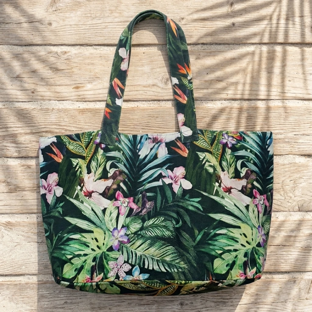 Tropical Print Tote Bag
