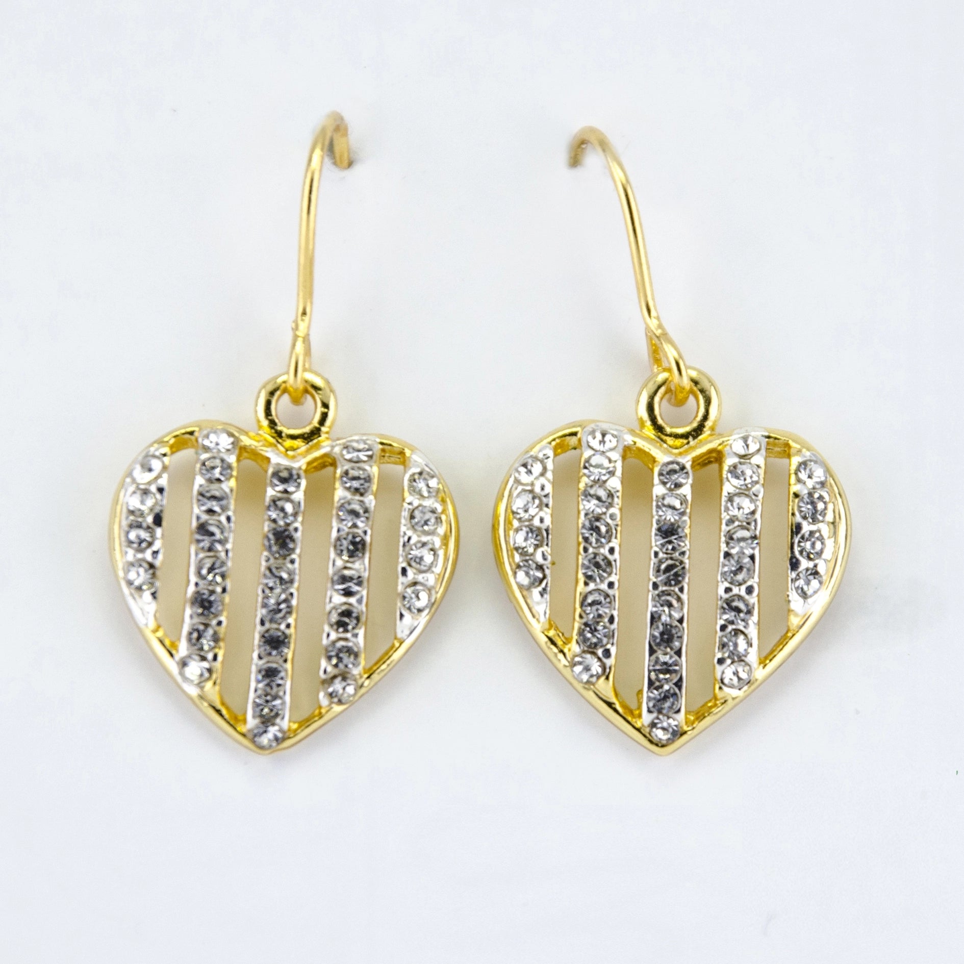 Striped Heart Drop Earrings