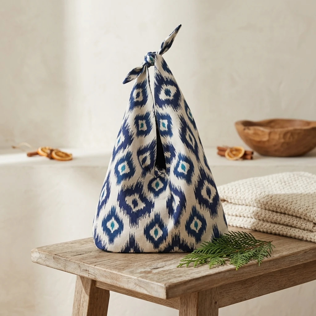 Ikat Pattern Knot Bag
