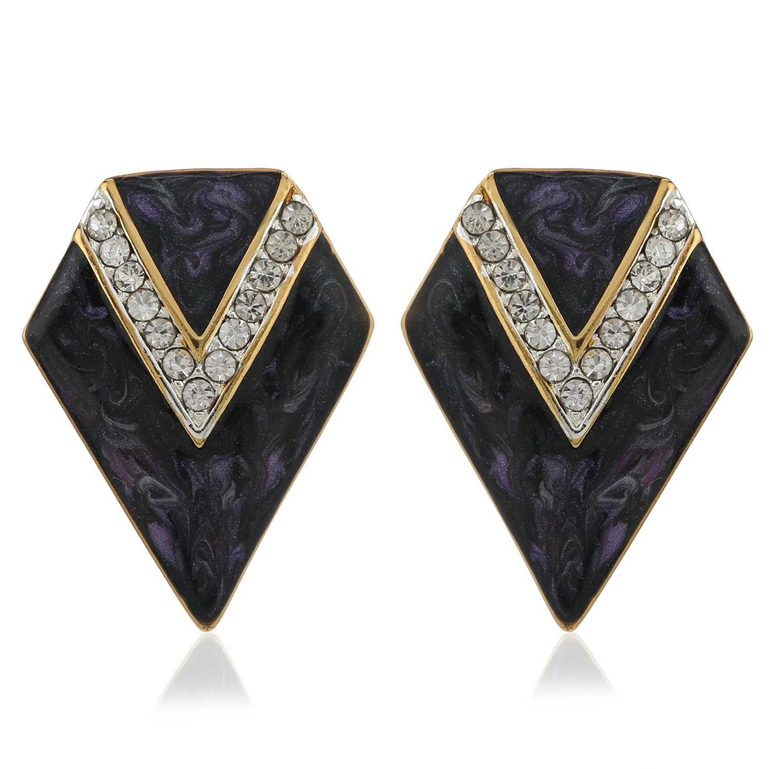 Geometric Crystal Stud Earrings