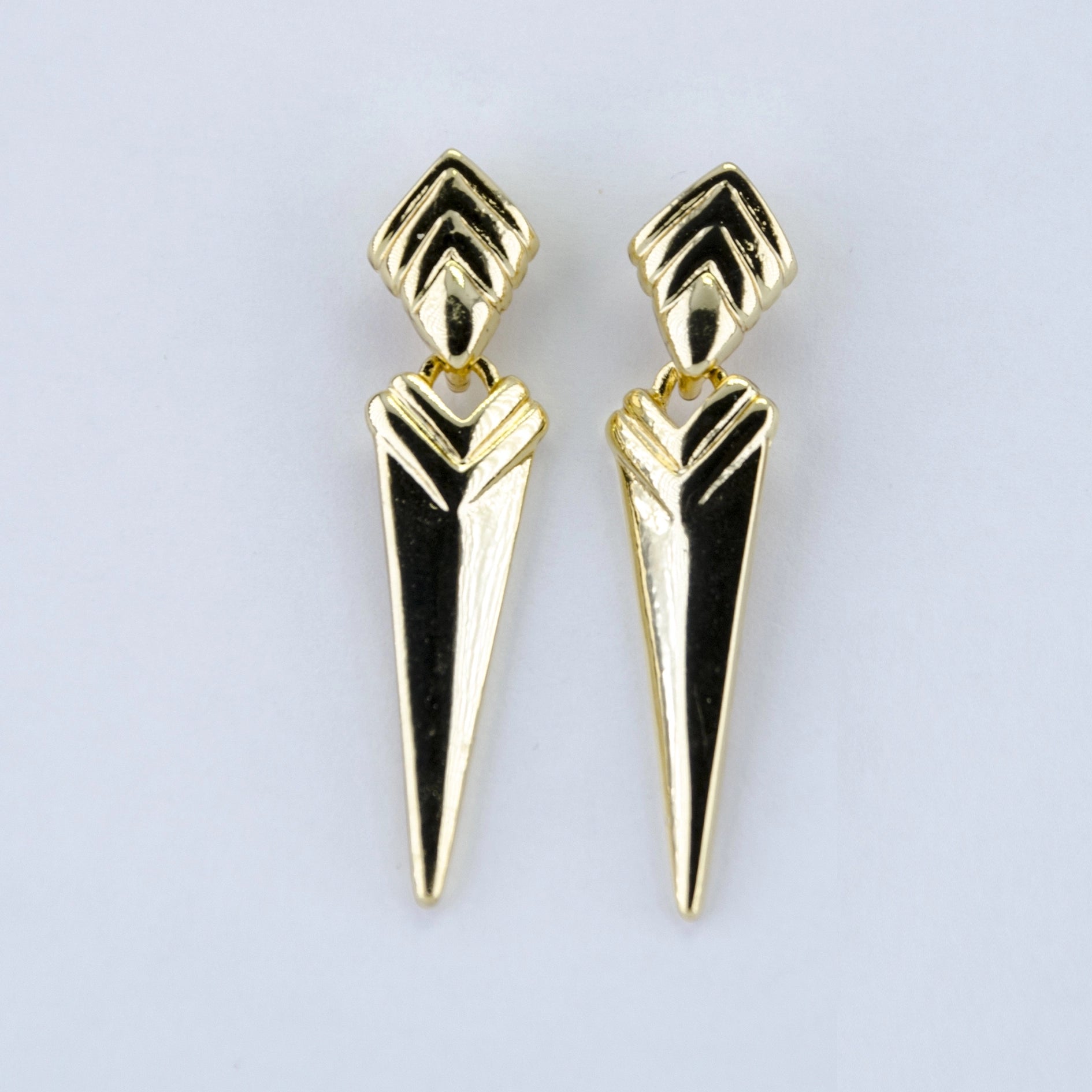 Geometric Gold Drop Earrings
